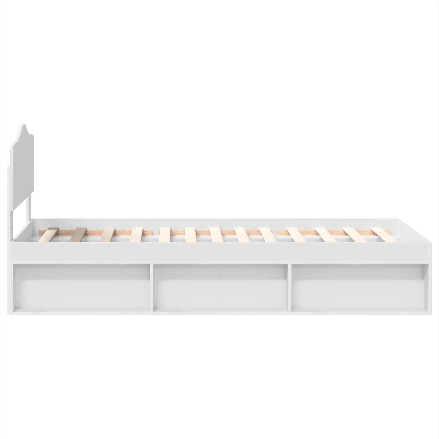 Sengestamme med hodegjerde Hvit 75 x 190 cm Massiv furu