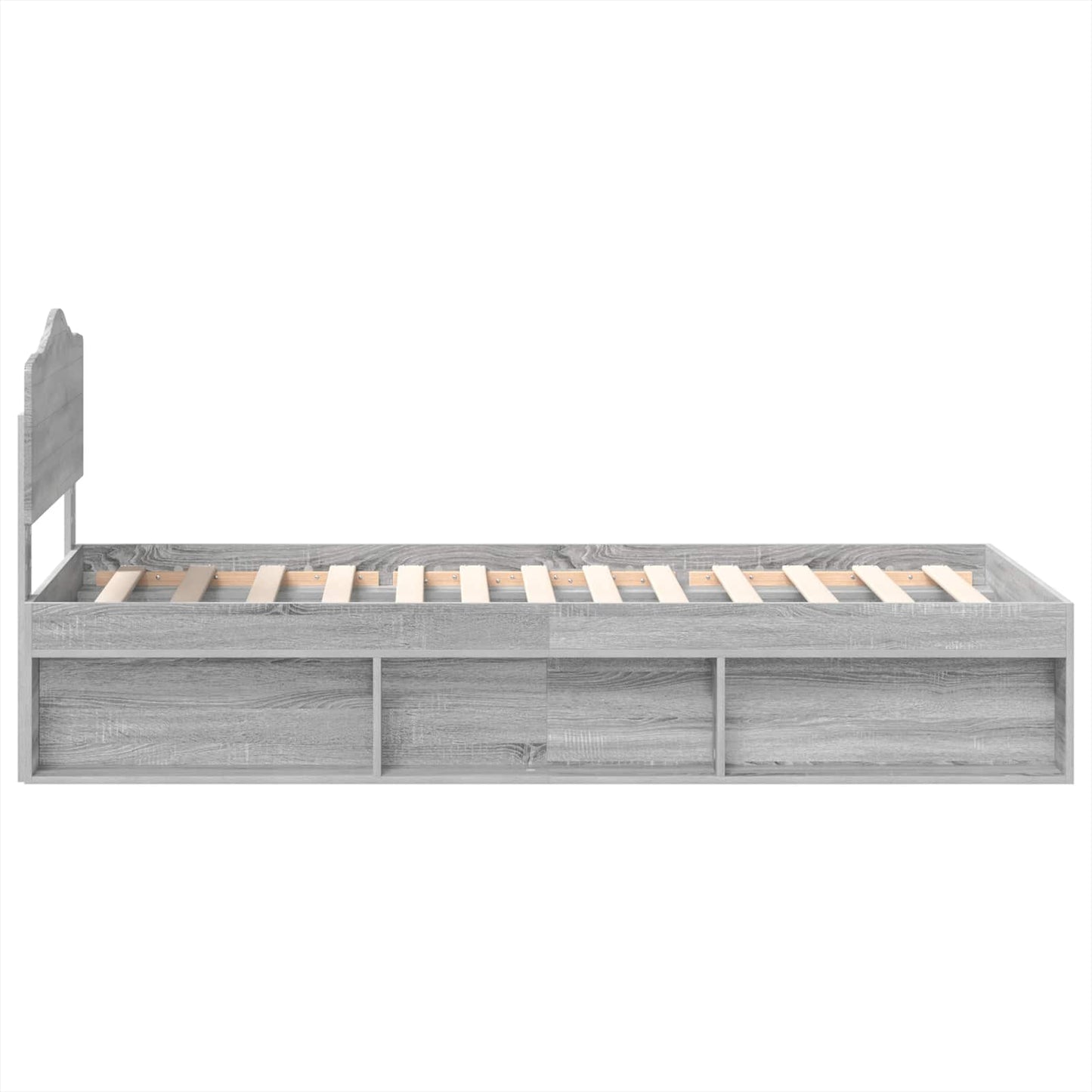 Sengestamme med hodegjerde Grå Sonoma 75 x 190 cm Massiv furu