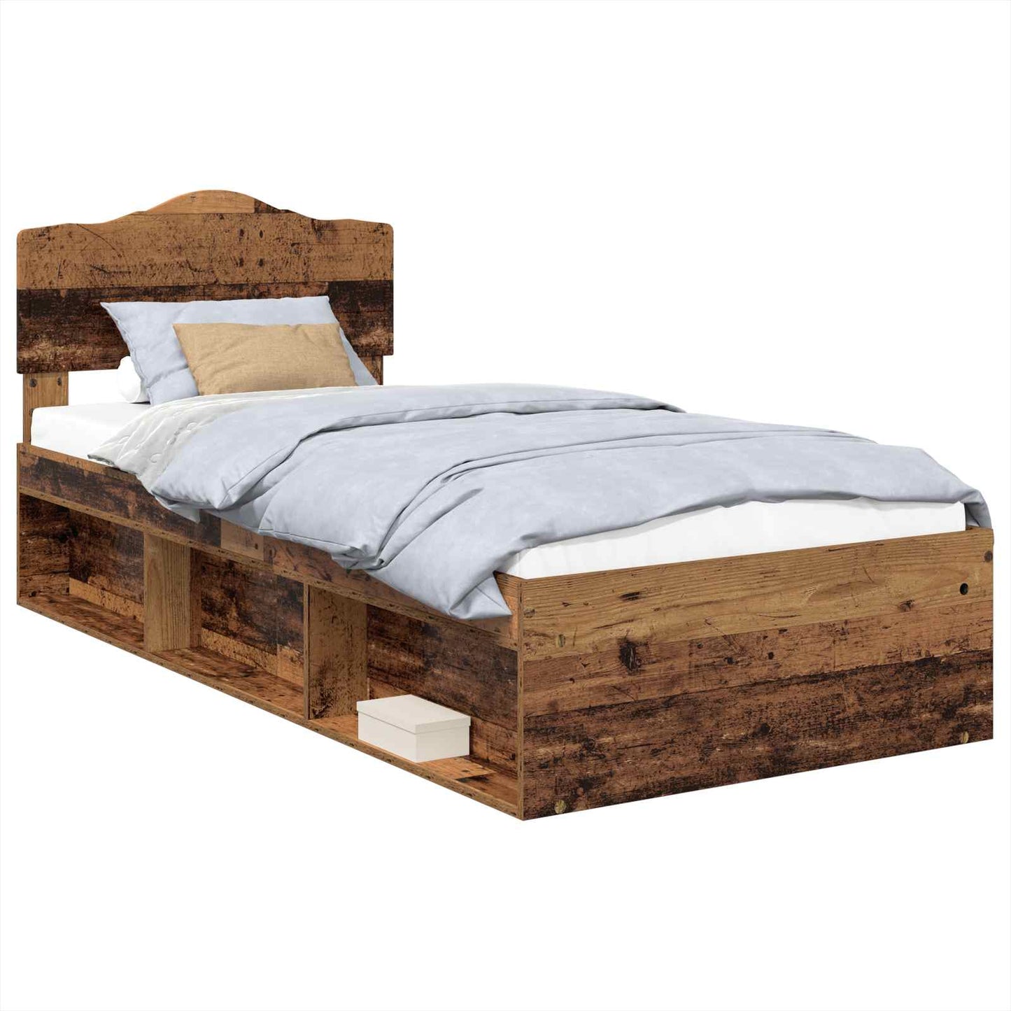 Sengestamme med hodegjerde Gammelt tre 75 x 190 cm Massiv furu