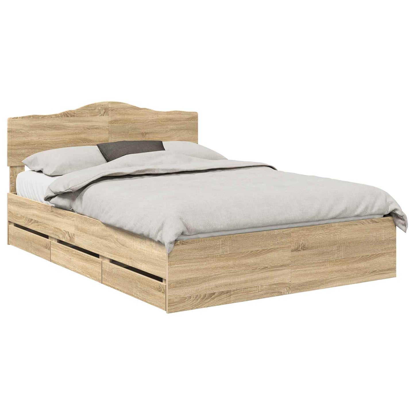Sengestamme med skuff Sonoma eik 150 x 200 cm Ingeniørtre