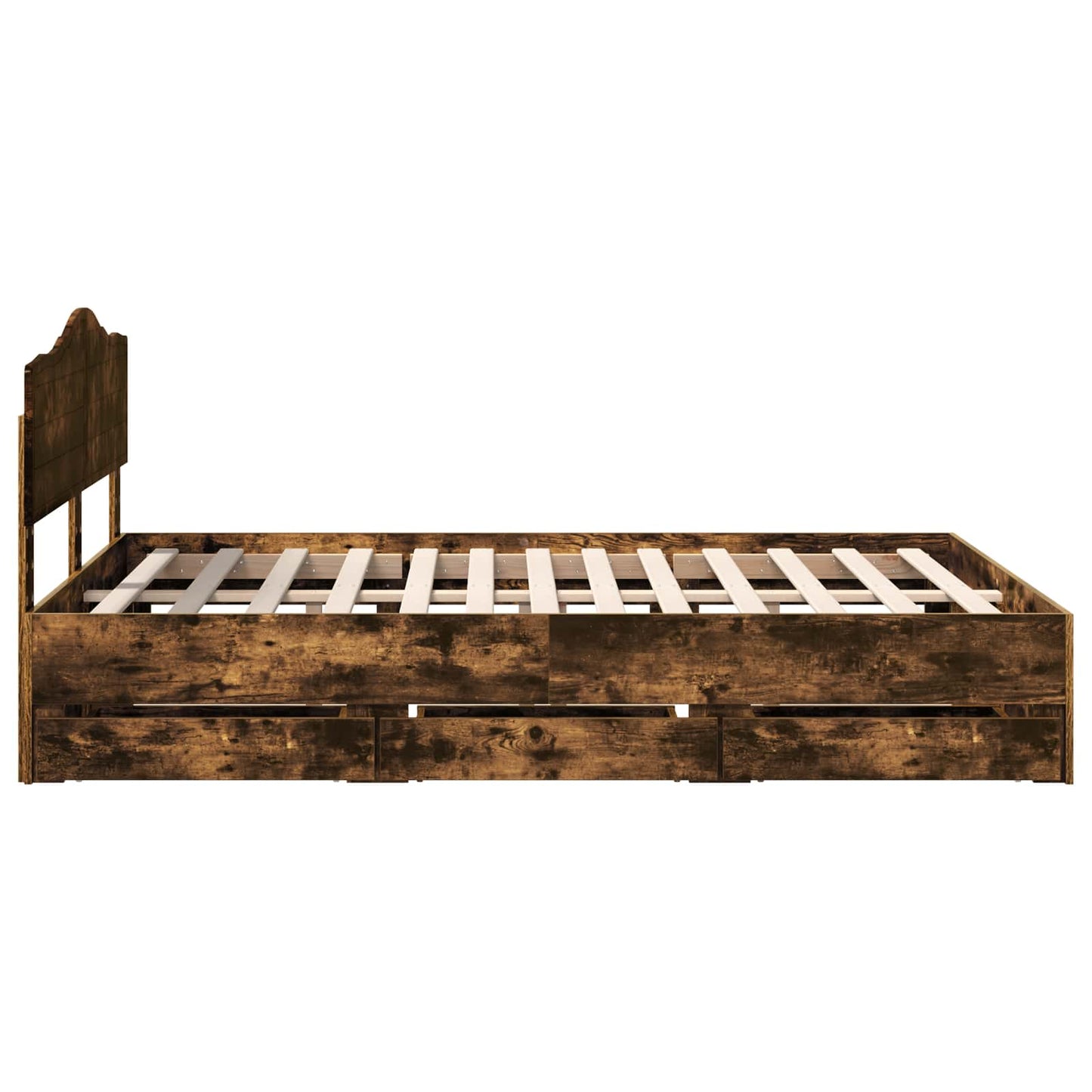 Sengestamme med skuff Røkt eik 150 x 200 cm Ingeniørtre