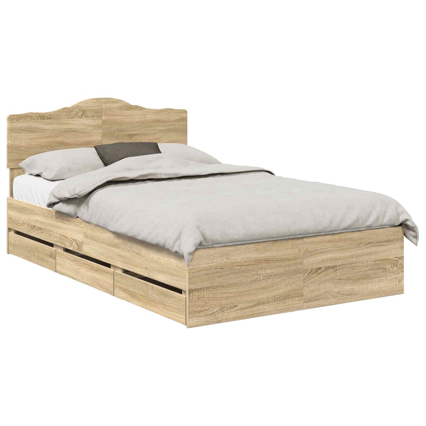 Sengestamme med skuff Sonoma eik 120 x 190 cm Ingeniørtre