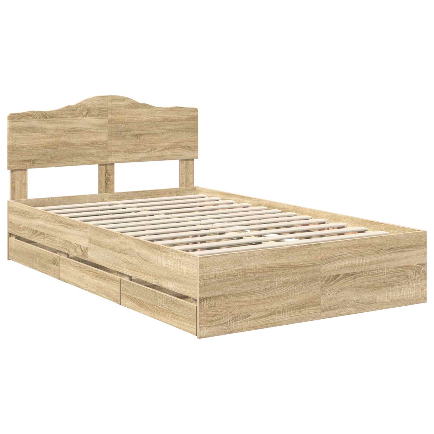 Sengestamme med skuff Sonoma eik 120 x 190 cm Ingeniørtre