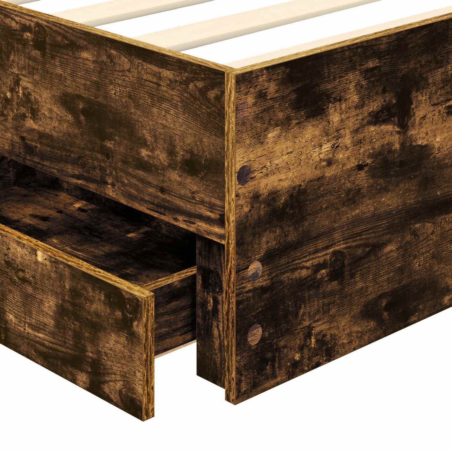 Sengestamme med skuff Røkt eik 100 x 200 cm Ingeniørtre