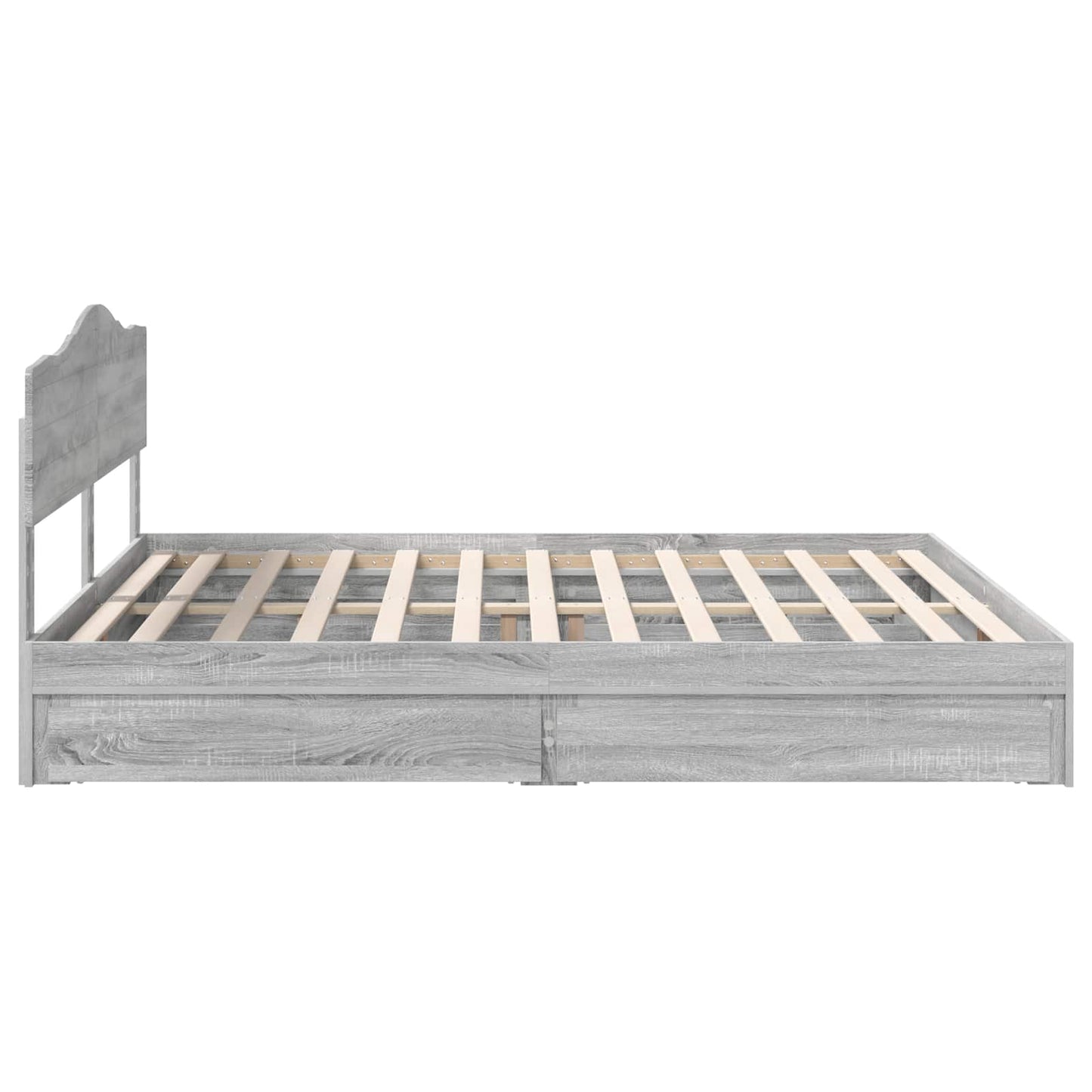 Seng med Oppbevaring Grå Sonoma 200 x 200 cm Konstruert tre