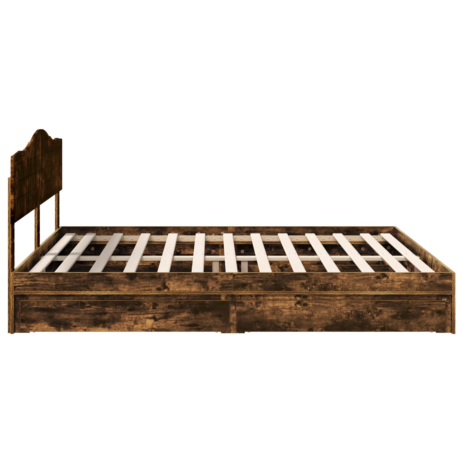 Seng med Oppbevaring Røkt eik 180 x 200 cm Konstruert tre