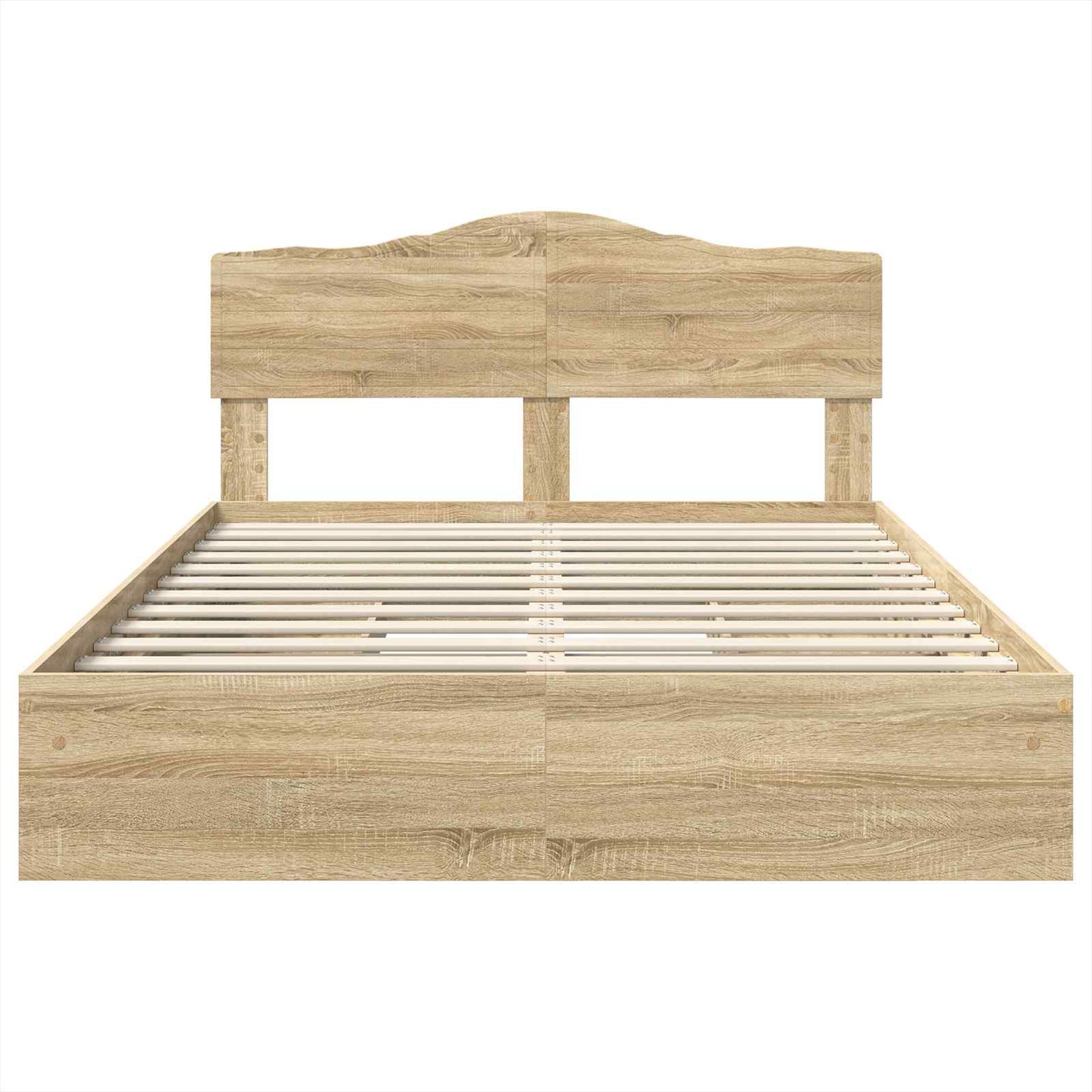 Seng med Oppbevaring Sonoma eik 160 x 200 cm Konstruert tre