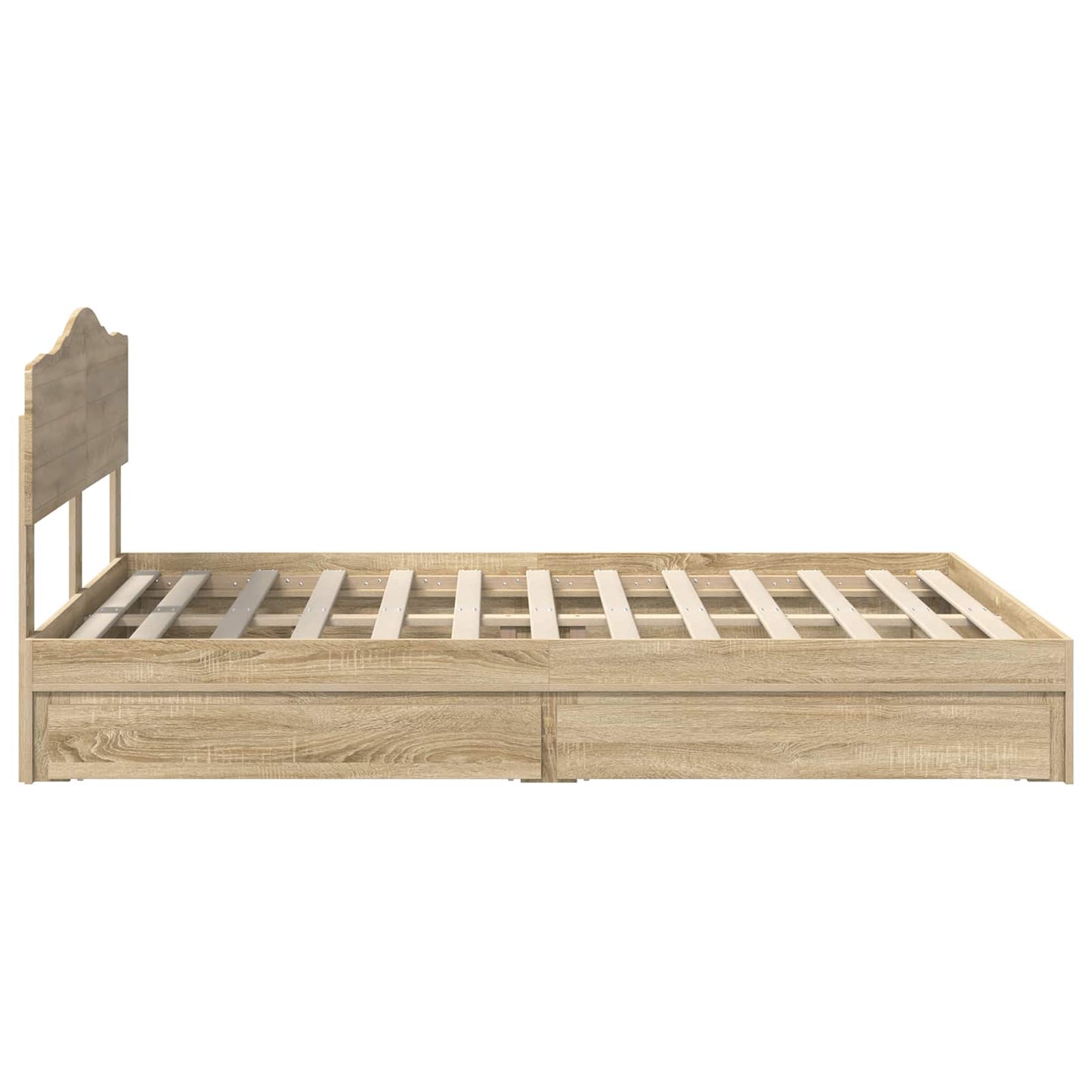 Seng med Oppbevaring Sonoma eik 160 x 200 cm Konstruert tre