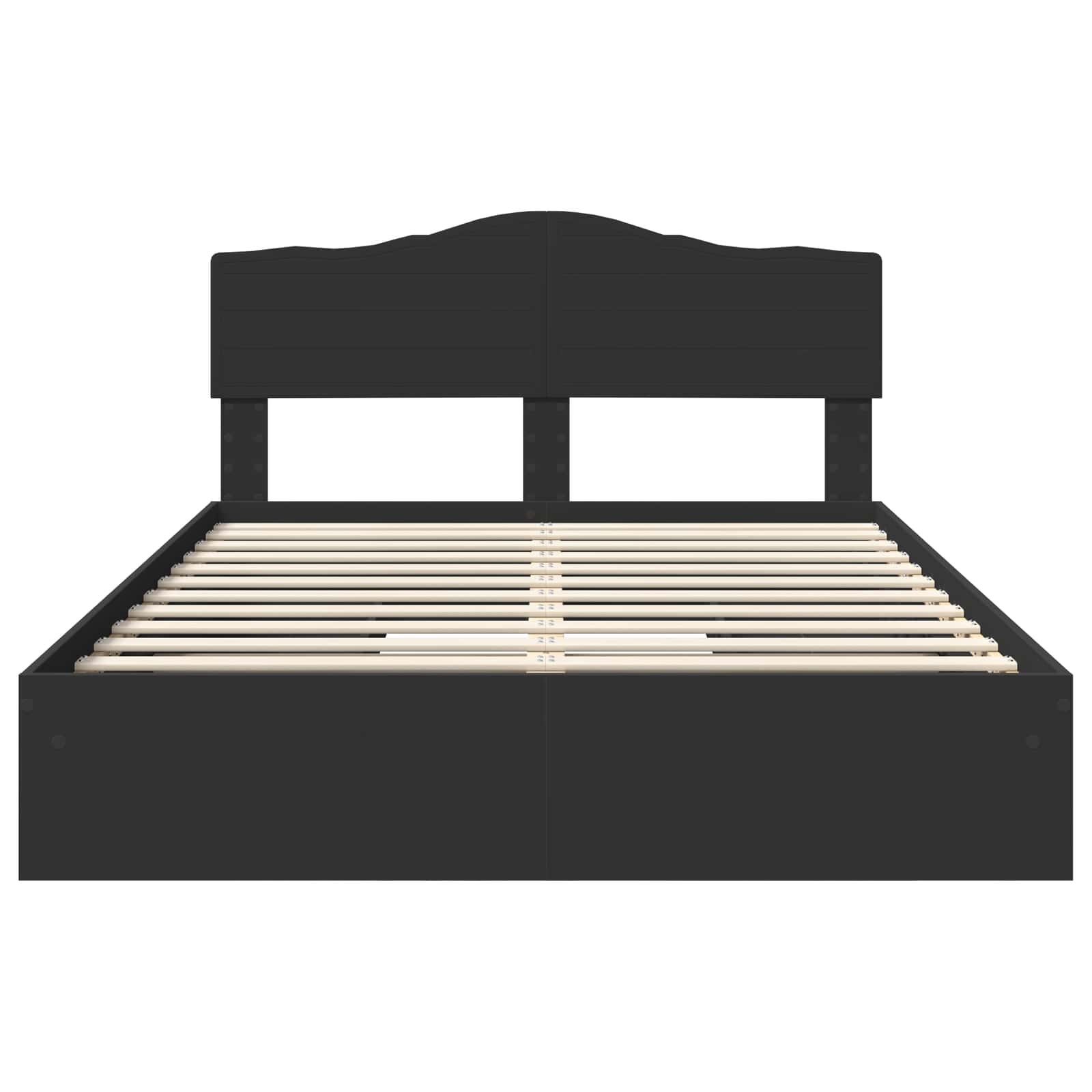 Seng med Oppbevaring Svart 150 x 200 cm Konstruert tre