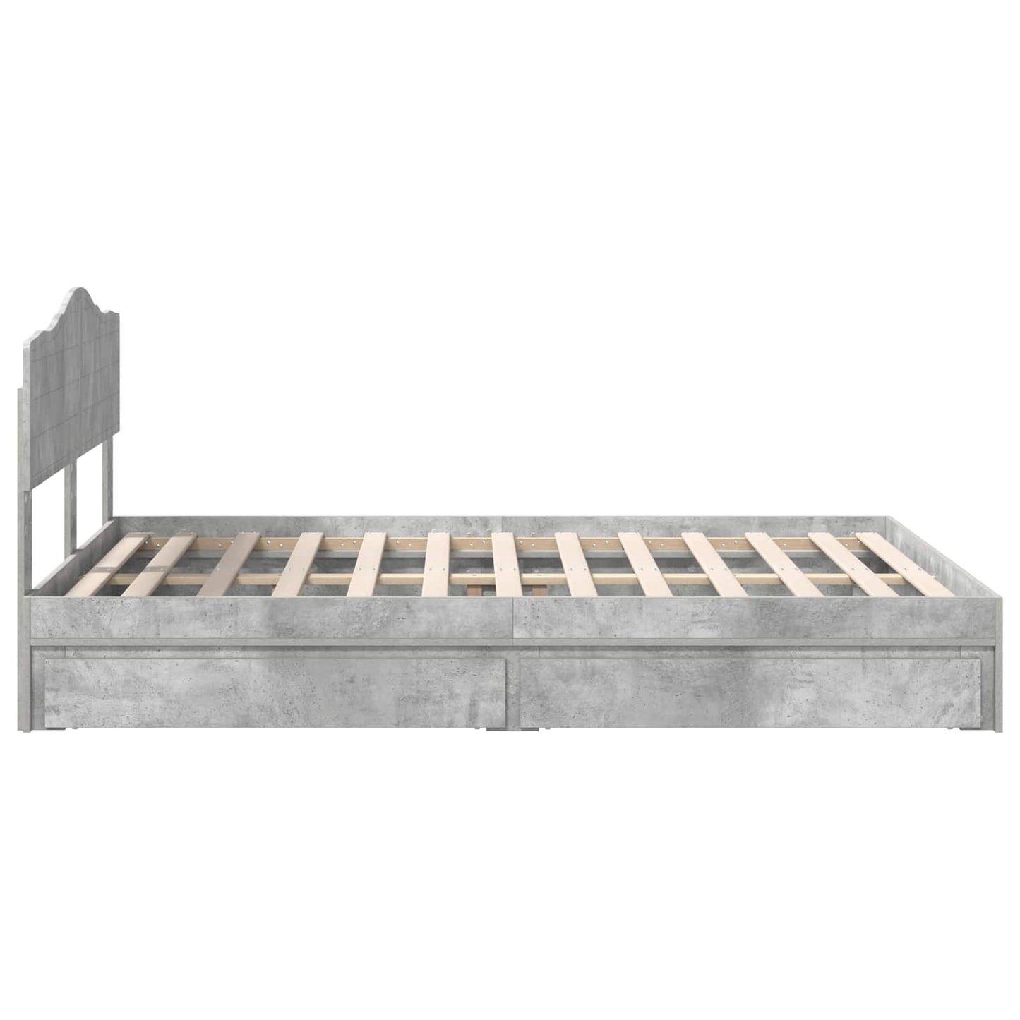 Seng med Oppbevaring Betonggrå 150 x 200 cm Konstruert tre
