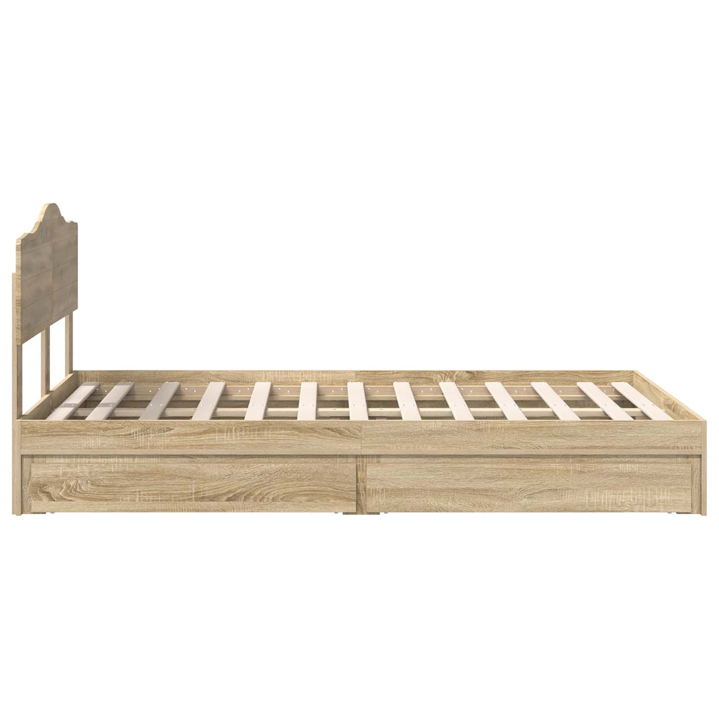 Seng med Oppbevaring Sonoma eik 135 x 190 cm Konstruert tre
