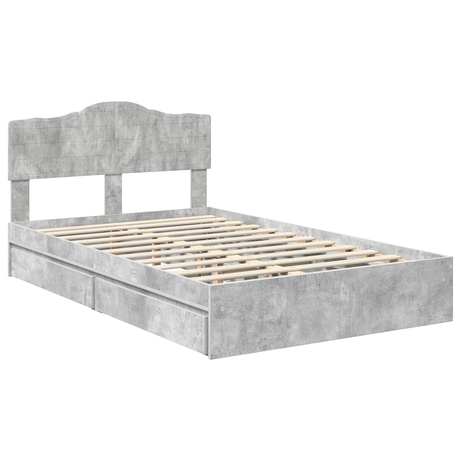 Seng med Oppbevaring Betonggrå 135 x 190 cm Konstruert tre