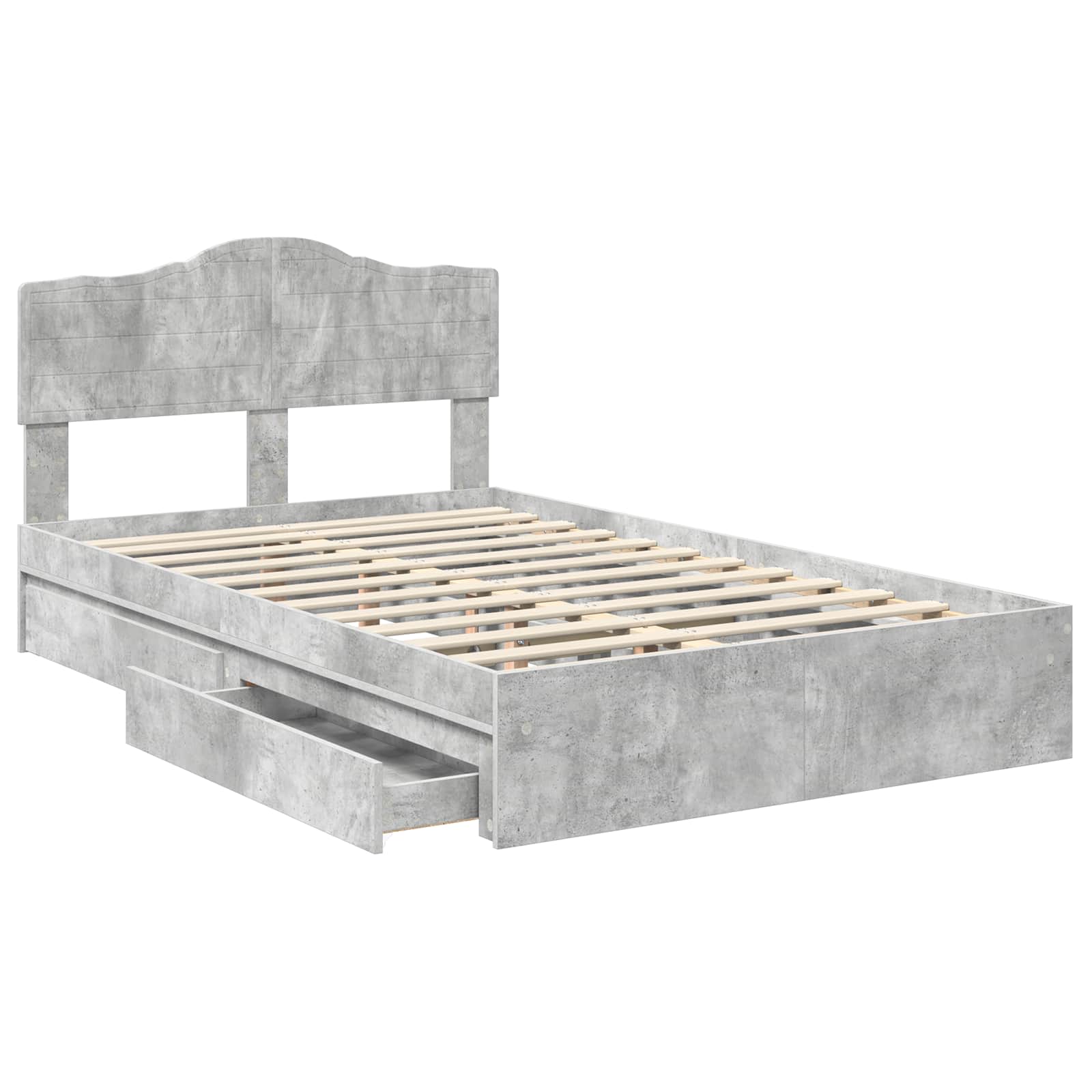 Seng med Oppbevaring Betonggrå 135 x 190 cm Konstruert tre