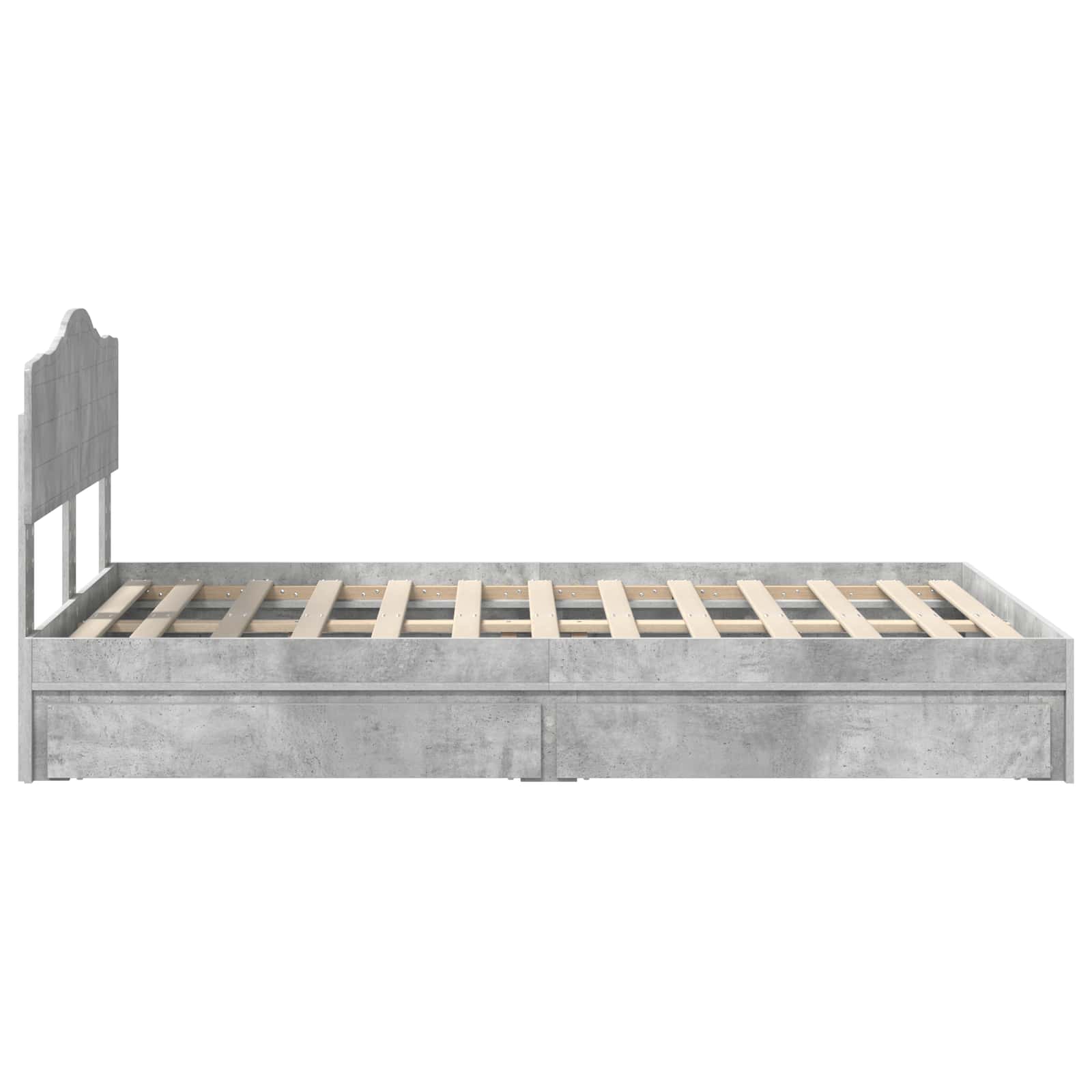 Seng med Oppbevaring Betonggrå 135 x 190 cm Konstruert tre