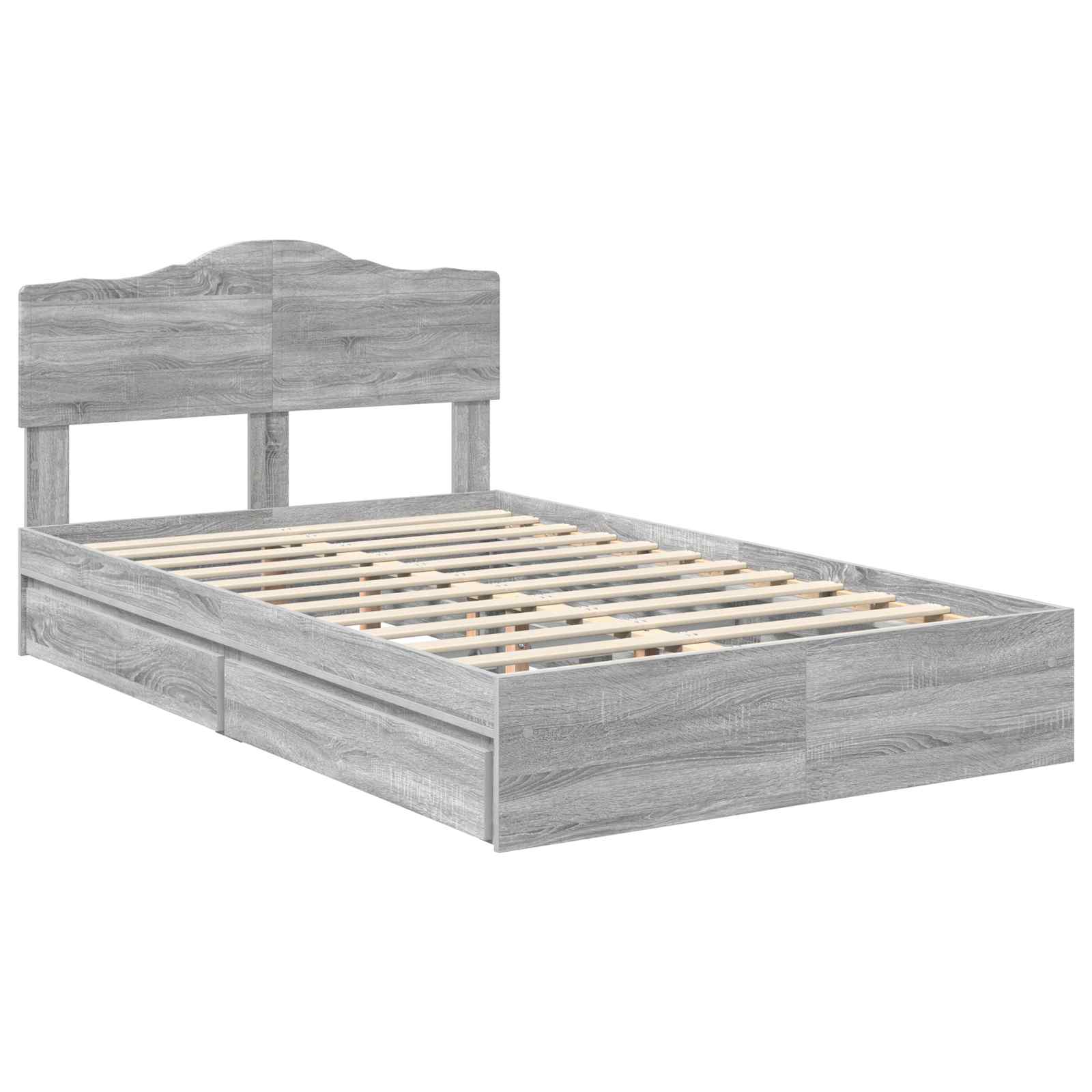 Seng med Oppbevaring Grå Sonoma 120 x 190 cm Konstruert tre