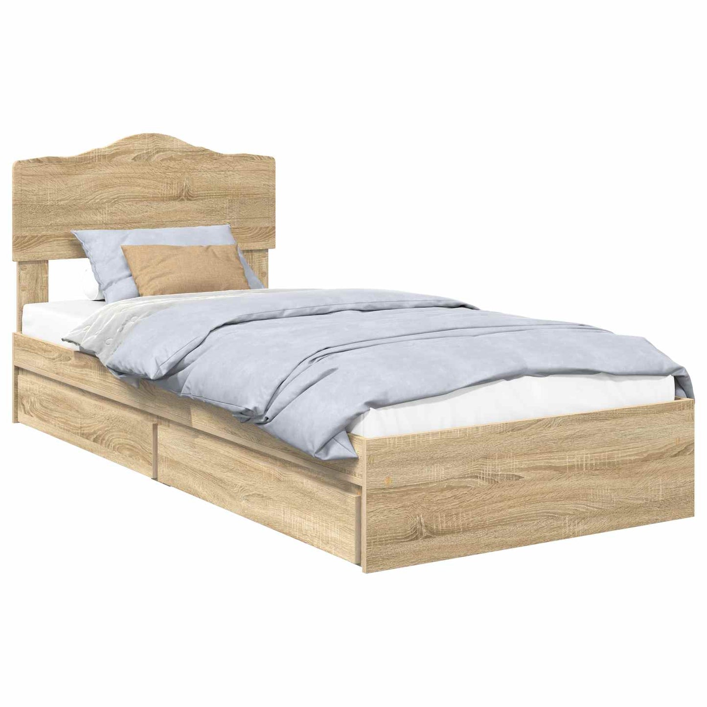 Seng med Oppbevaring Sonoma eik 90 x 200 cm Konstruert tre