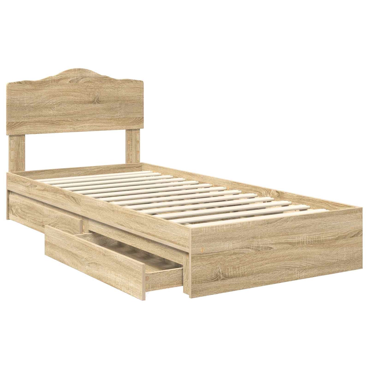 Seng med Oppbevaring Sonoma eik 90 x 200 cm Konstruert tre
