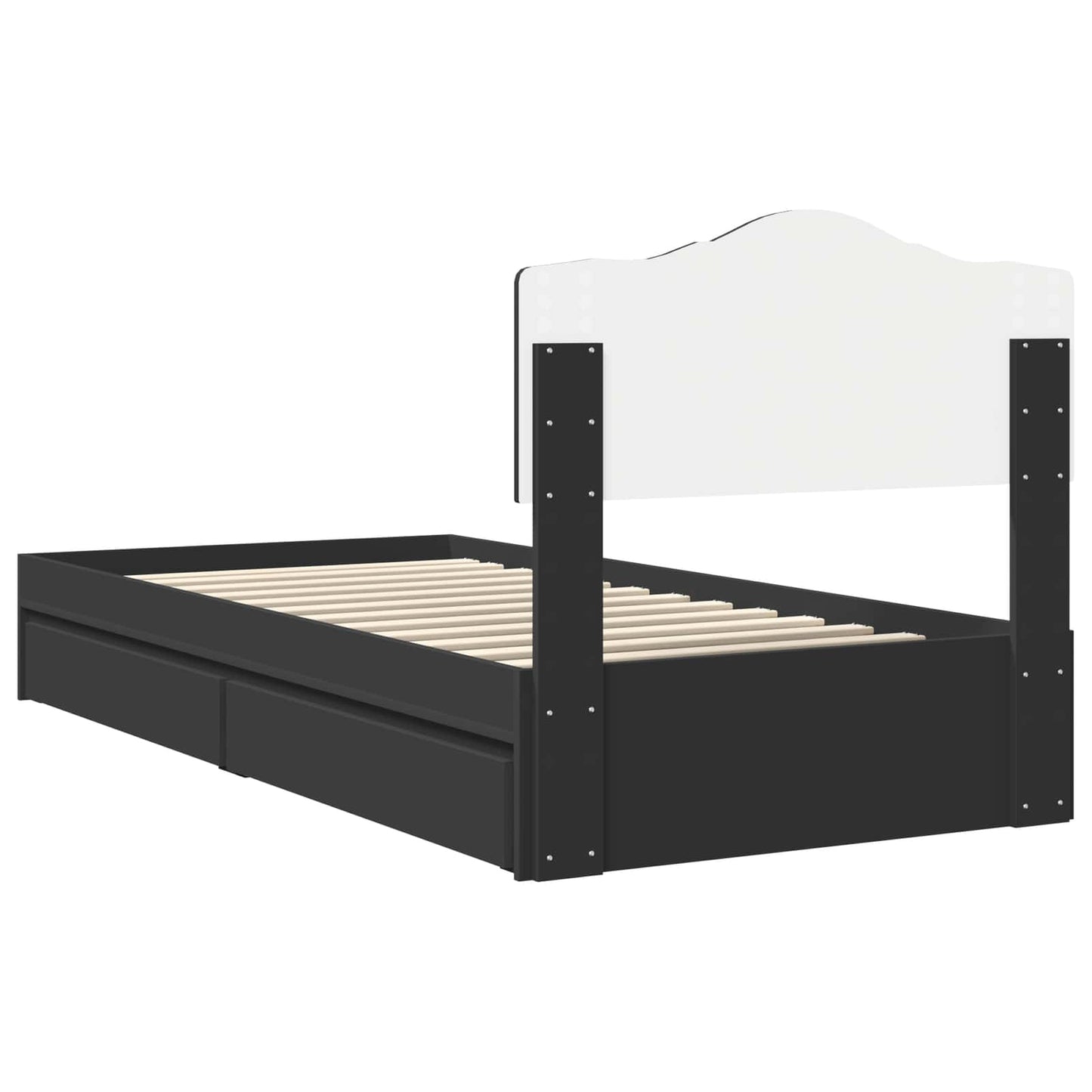 Seng med Oppbevaring med skuff Svart 90 x 190 cm Konstruert tre