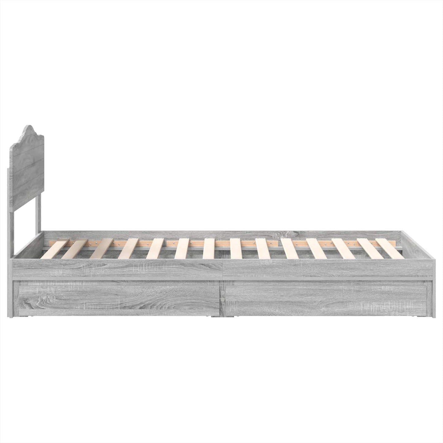 Seng med Oppbevaring Grå Sonoma 90 x 190 cm Konstruert tre