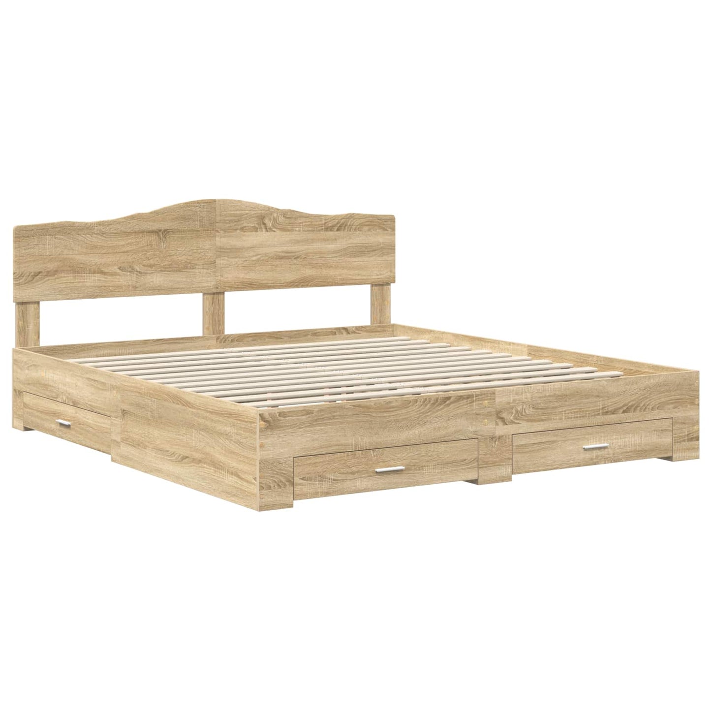 Sengestamme med skuff Sonoma eik 200 x 200 cm Konstruert tre