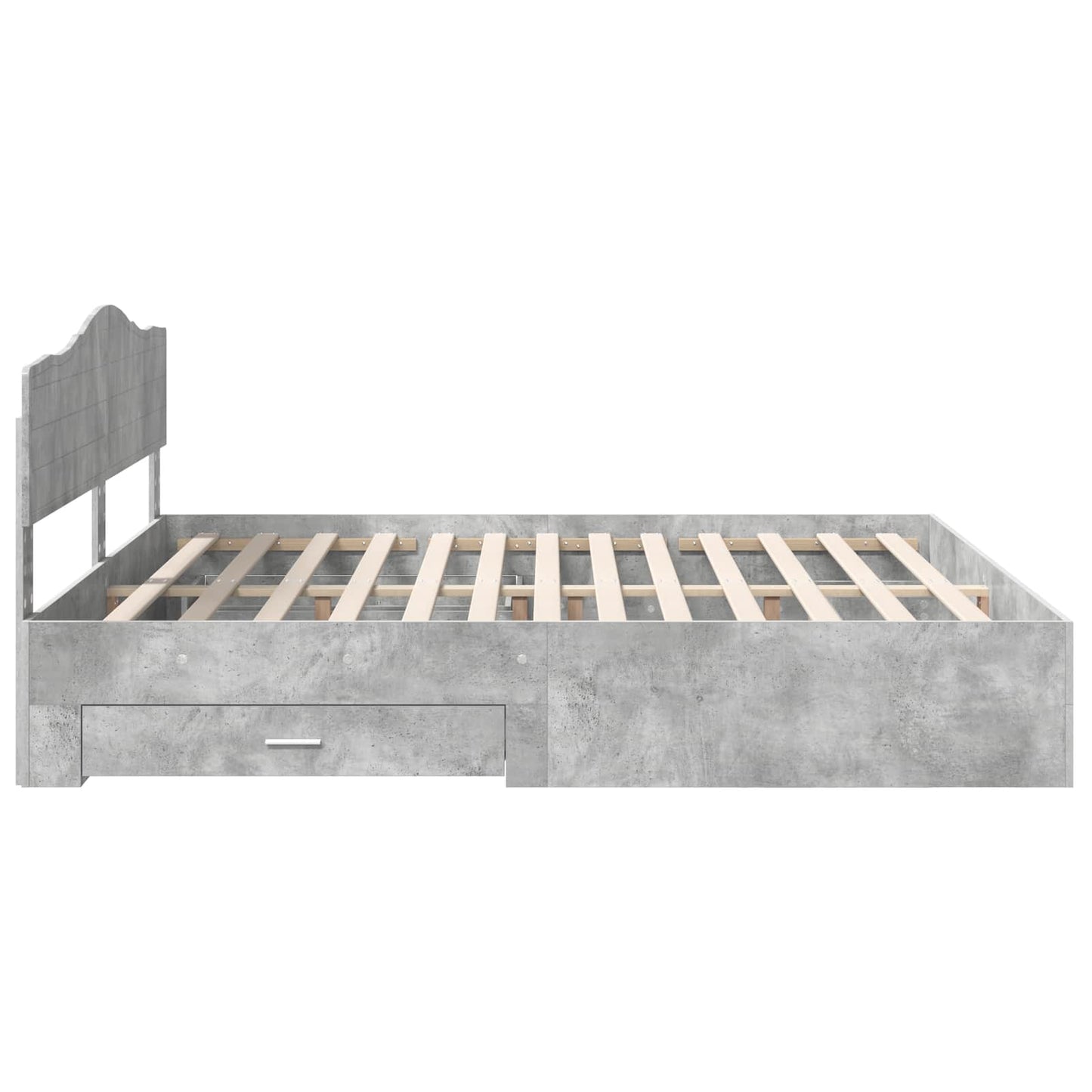 Sengestamme med skuff Betonggrå 200 x 200 cm Konstruert tre