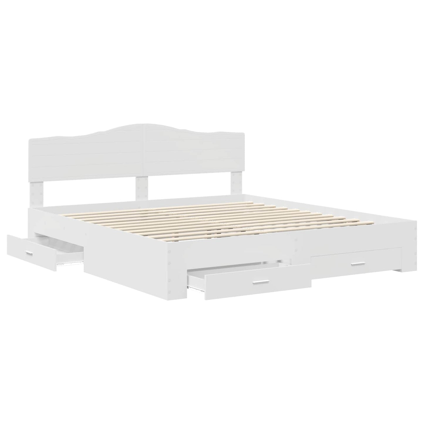 Sengestamme med hodegjerde Hvit 180 x 200 cm Konstruert tre