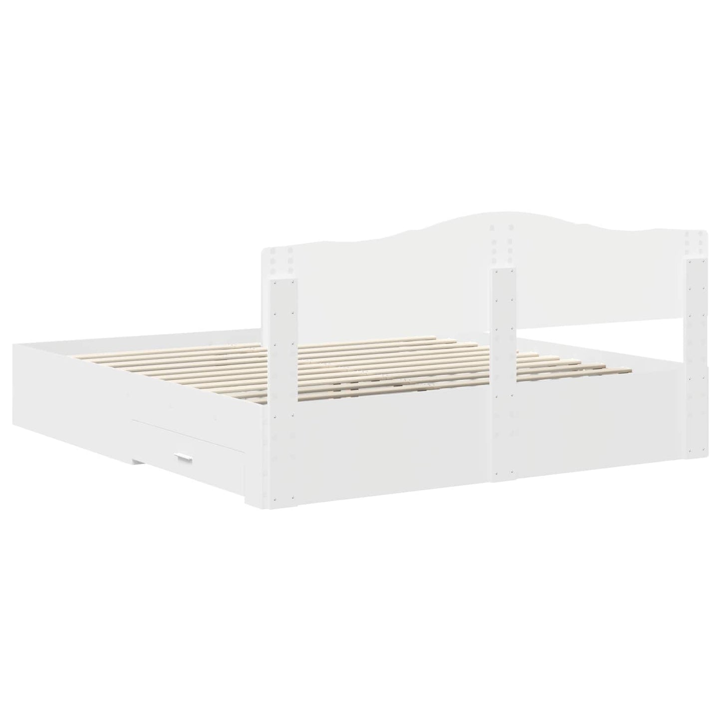 Sengestamme med hodegjerde Hvit 180 x 200 cm Konstruert tre
