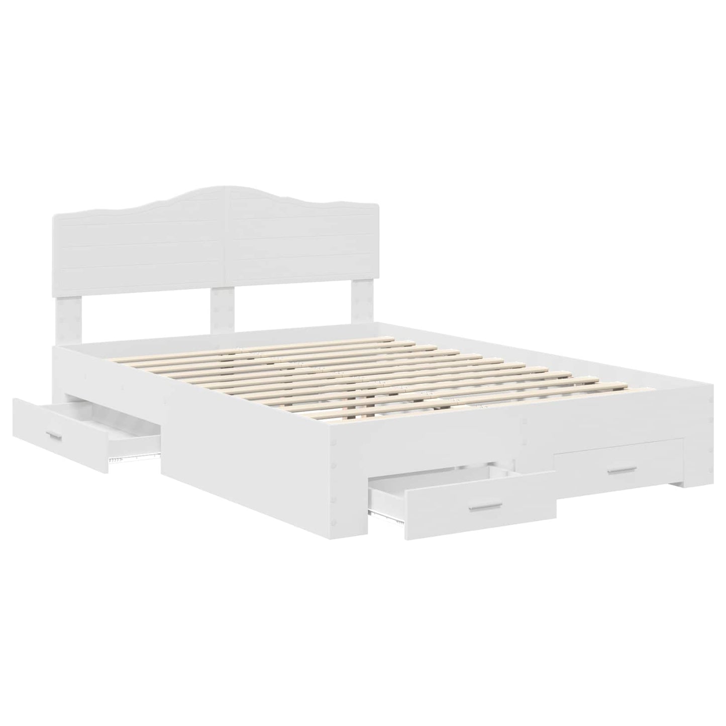 Sengestamme med hodegjerde Hvit 160 x 200 cm Konstruert tre