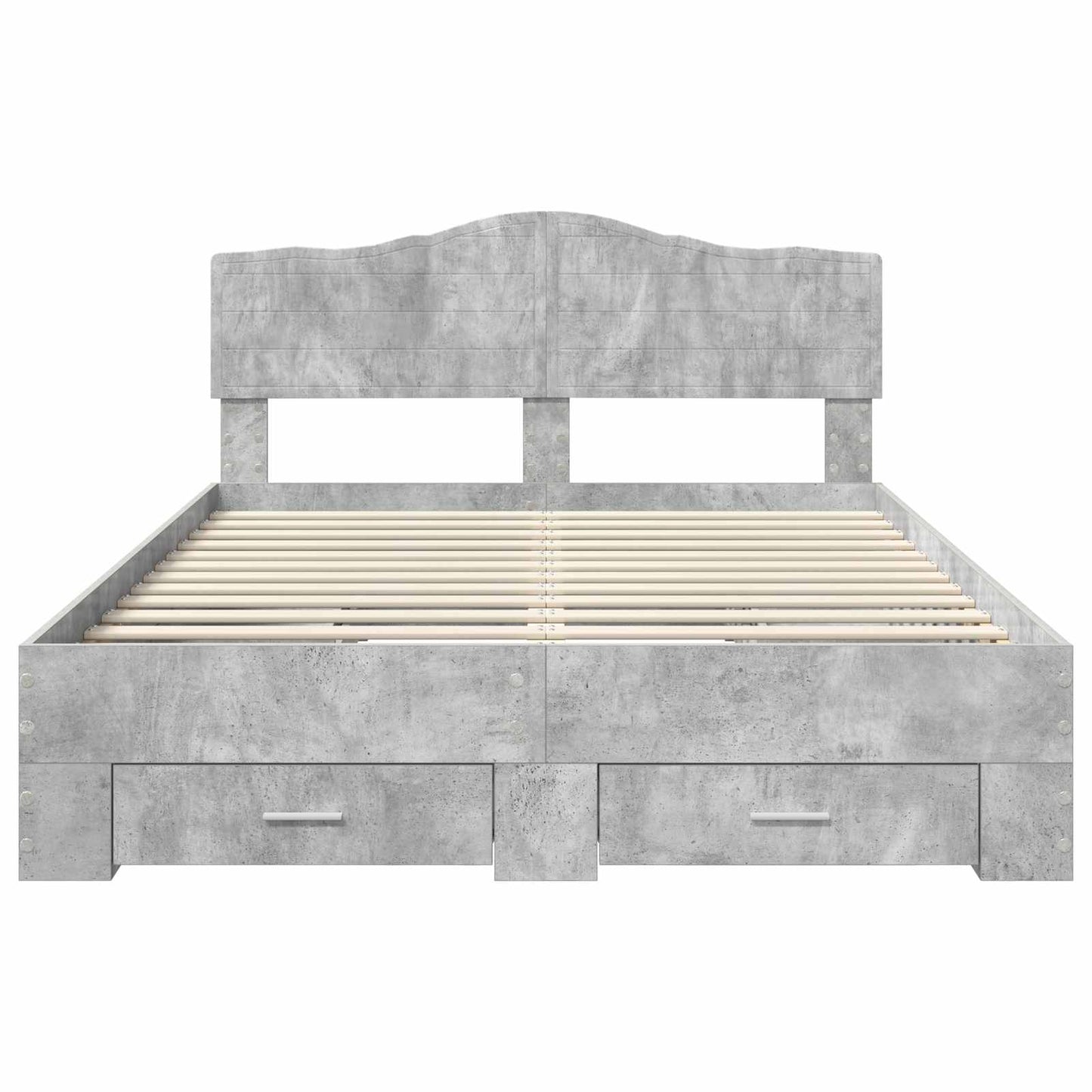 Sengestamme med skuff Betonggrå 140 x 190 cm Konstruert tre