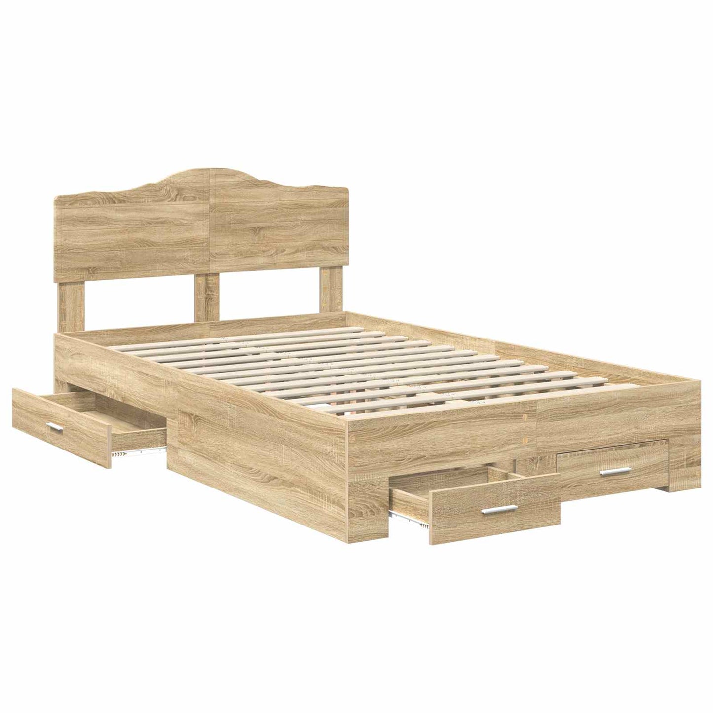 Sengestamme med skuff Sonoma eik 135 x 190 cm Konstruert tre