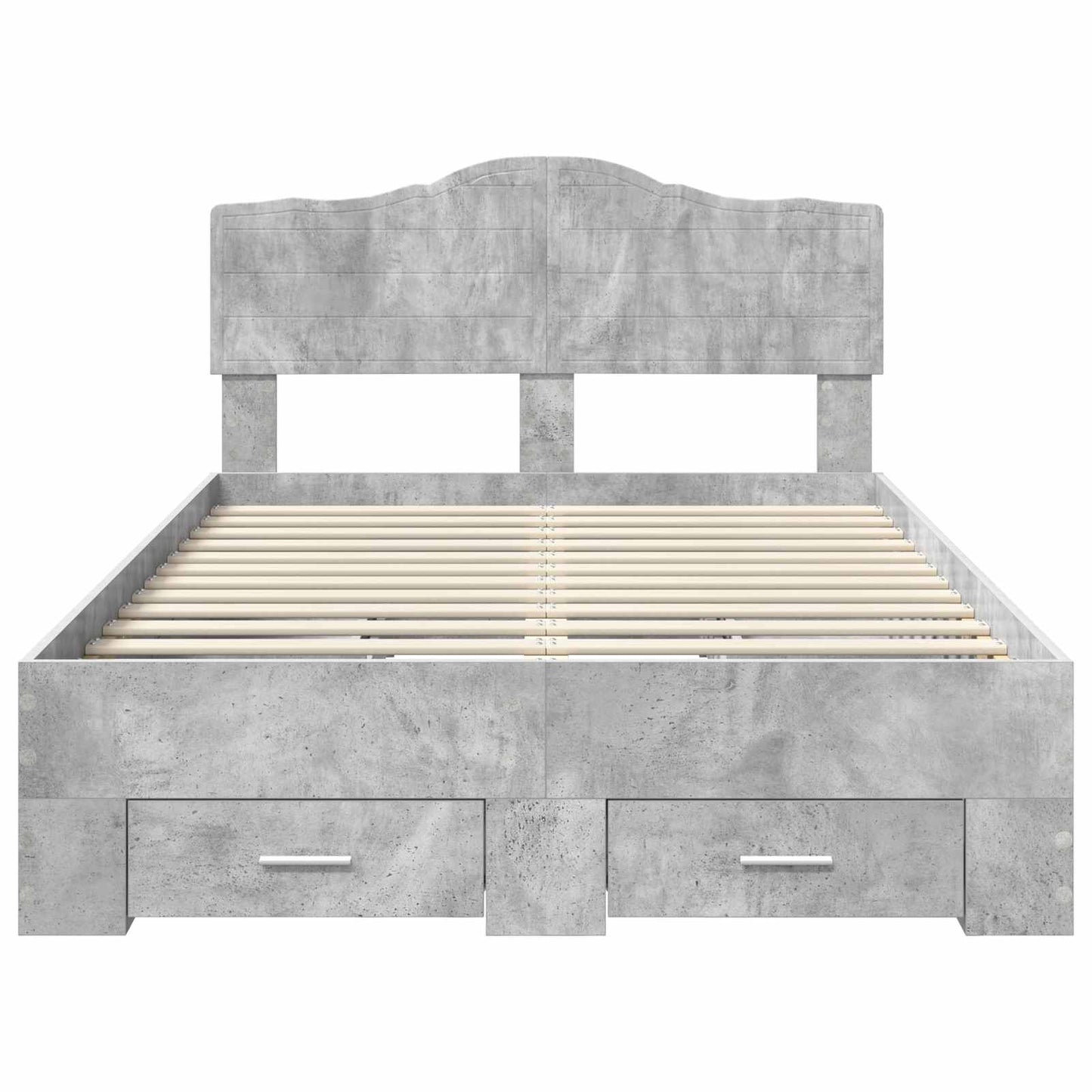 Sengestamme med skuff Betonggrå 135 x 190 cm Konstruert tre