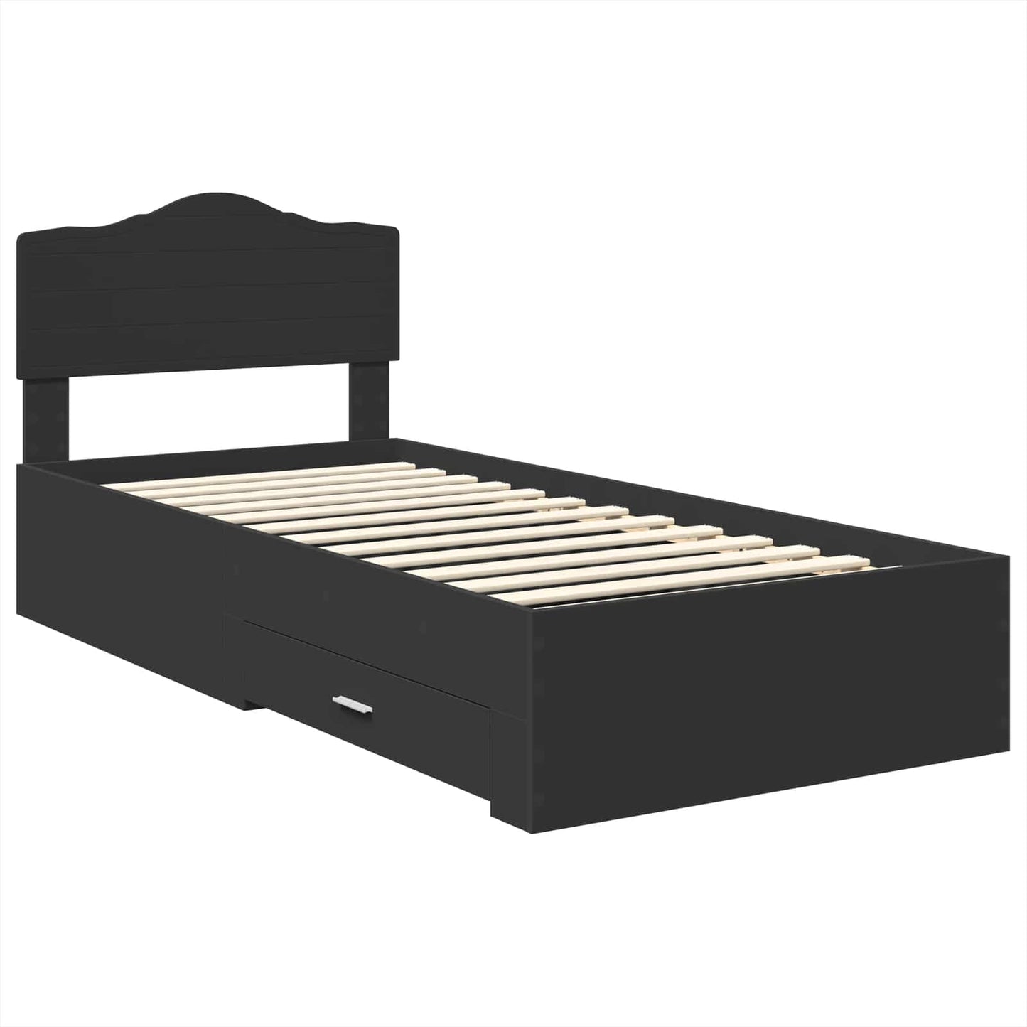Sengestamme med hodegjerde Svart 100 x 200 cm Konstruert tre