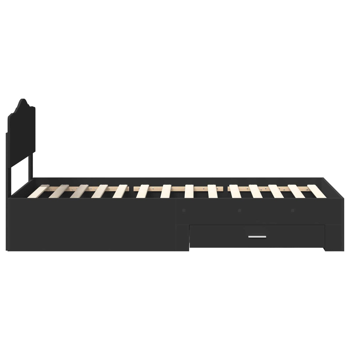 Sengestamme med hodegjerde Svart 100 x 200 cm Konstruert tre