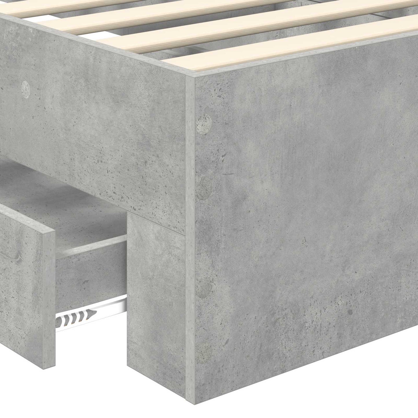 Sengestamme med skuff Betonggrå 100 x 200 cm Konstruert tre