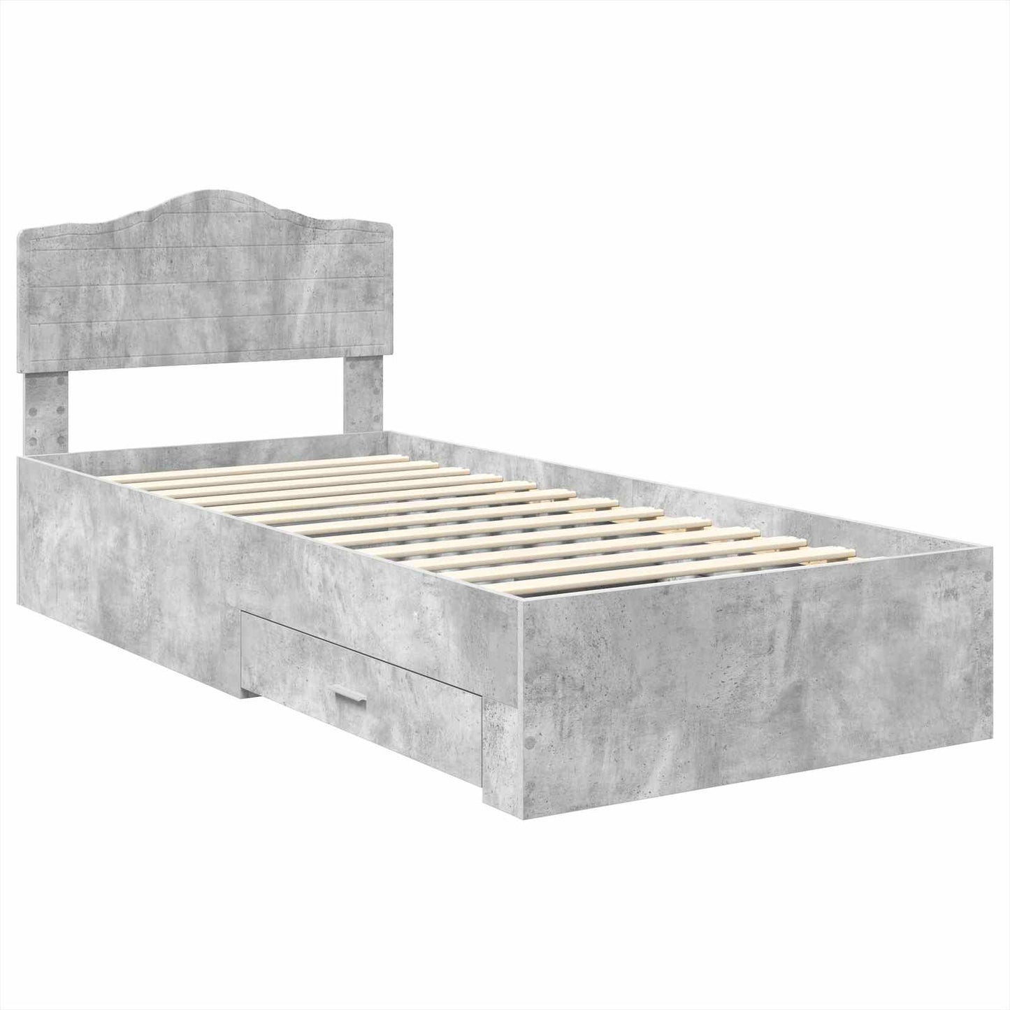 Sengestamme med skuff Betonggrå 100 x 200 cm Konstruert tre