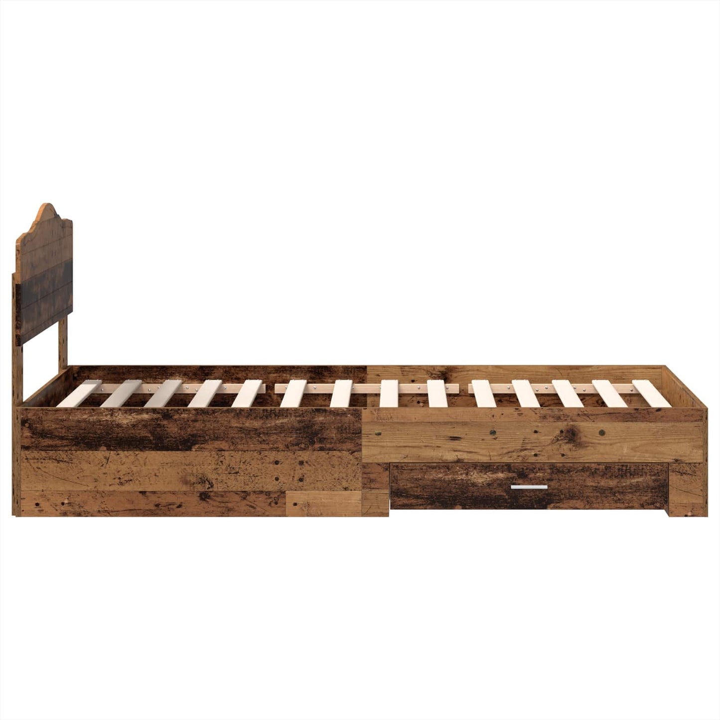 Sengestamme med skuff Gammelt tre 100 x 200 cm Konstruert tre