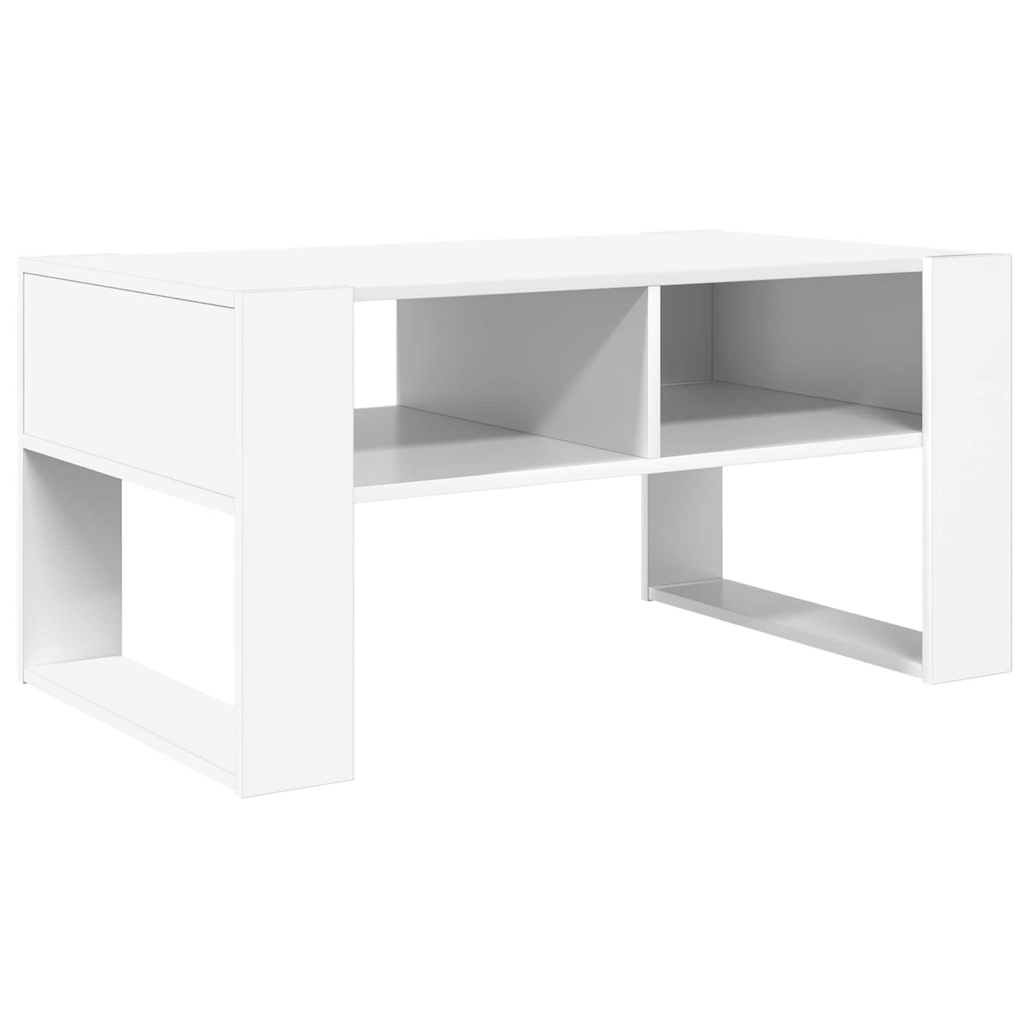 Kaffebord med lagring Hvit 92 x 53 x 45 cm Konstruert tre