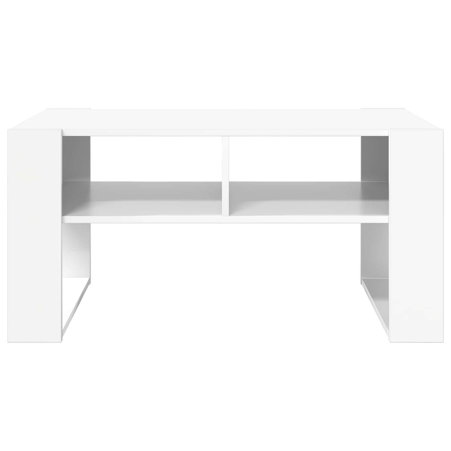 Kaffebord med lagring Hvit 92 x 53 x 45 cm Konstruert tre
