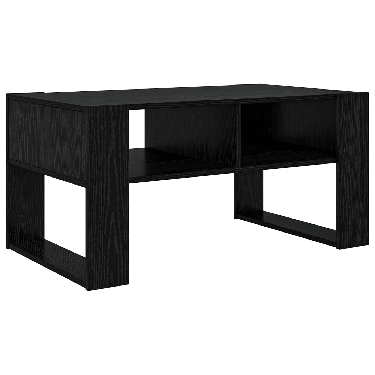 Kaffebord med lagring Svart Eik 92 x 53 x 45 cm Konstruert tre