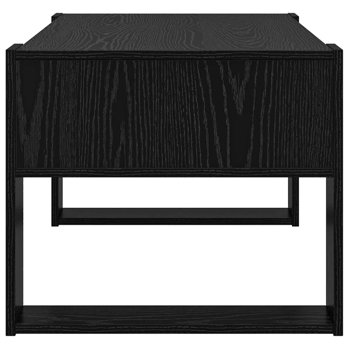 Kaffebord med lagring Svart Eik 92 x 53 x 45 cm Konstruert tre