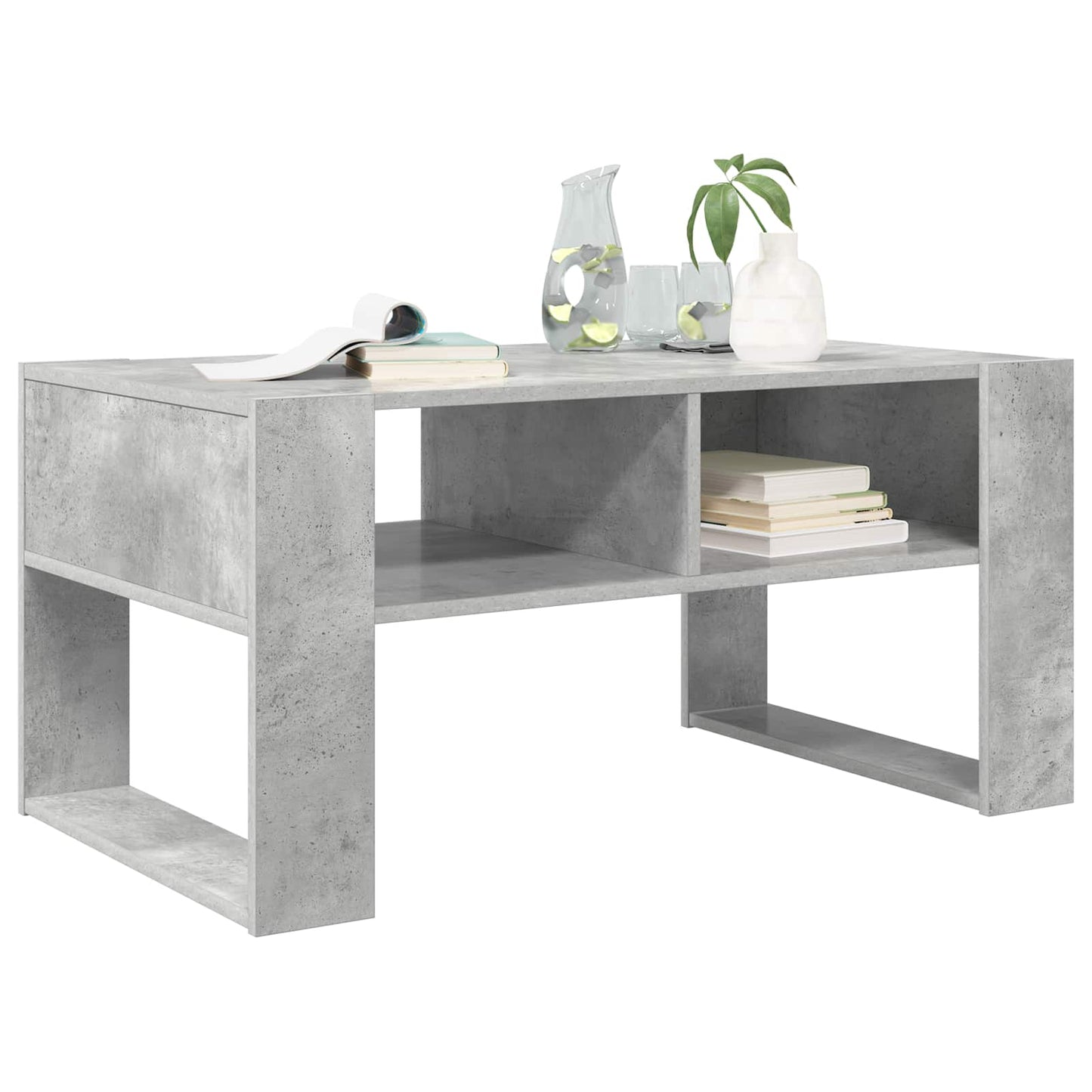 Kaffebord med lagring Betonggrå 92 x 53 x 45 cm Konstruert tre