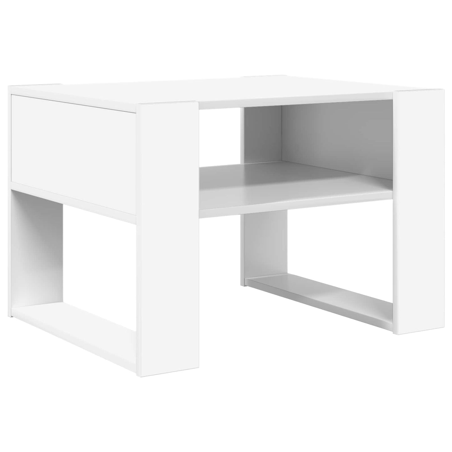 Kaffebord med lagring Hvit 66 x 53 x 45 cm Konstruert tre