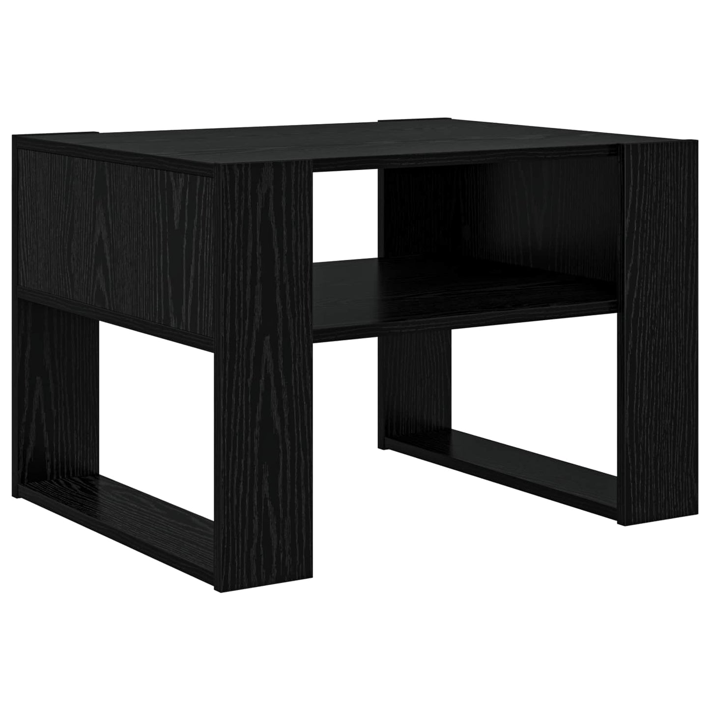 Kaffebord med lagring Svart Eik 66 x 53 x 45 cm Konstruert tre