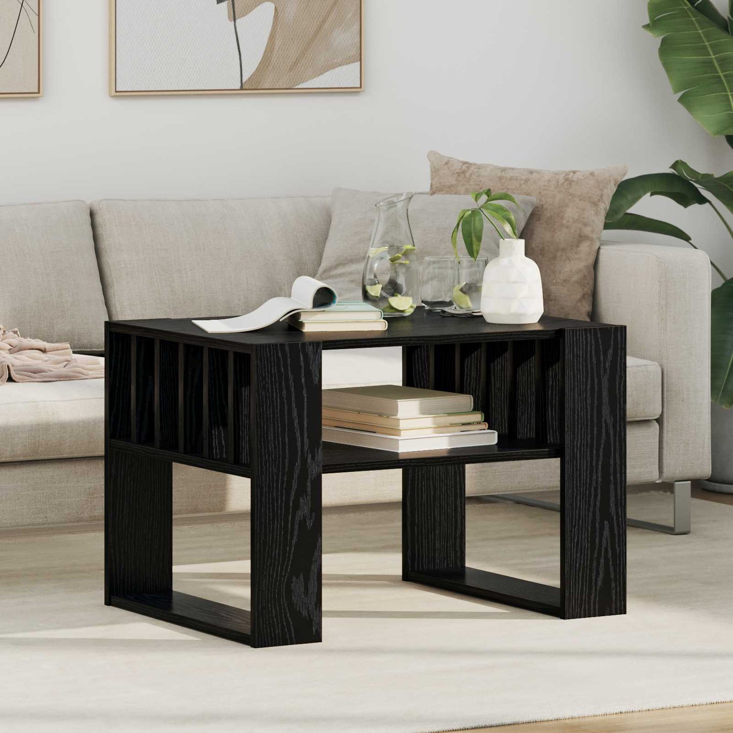 Kaffebord Svart Eik 66 x 49,5 x 45 cm Konstruert tre