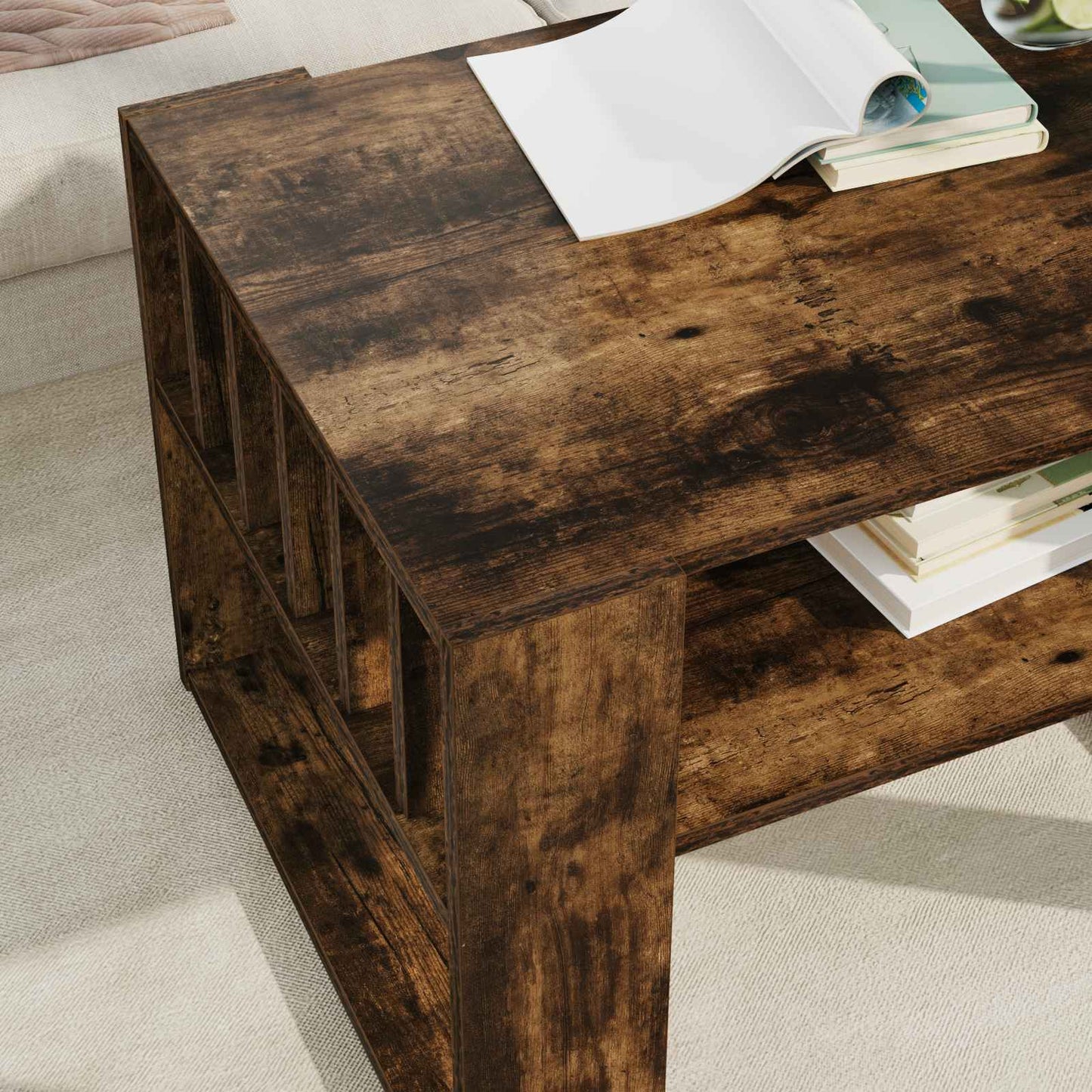 Kaffebord Røkt eik 66 x 49,5 x 45 cm Konstruert tre