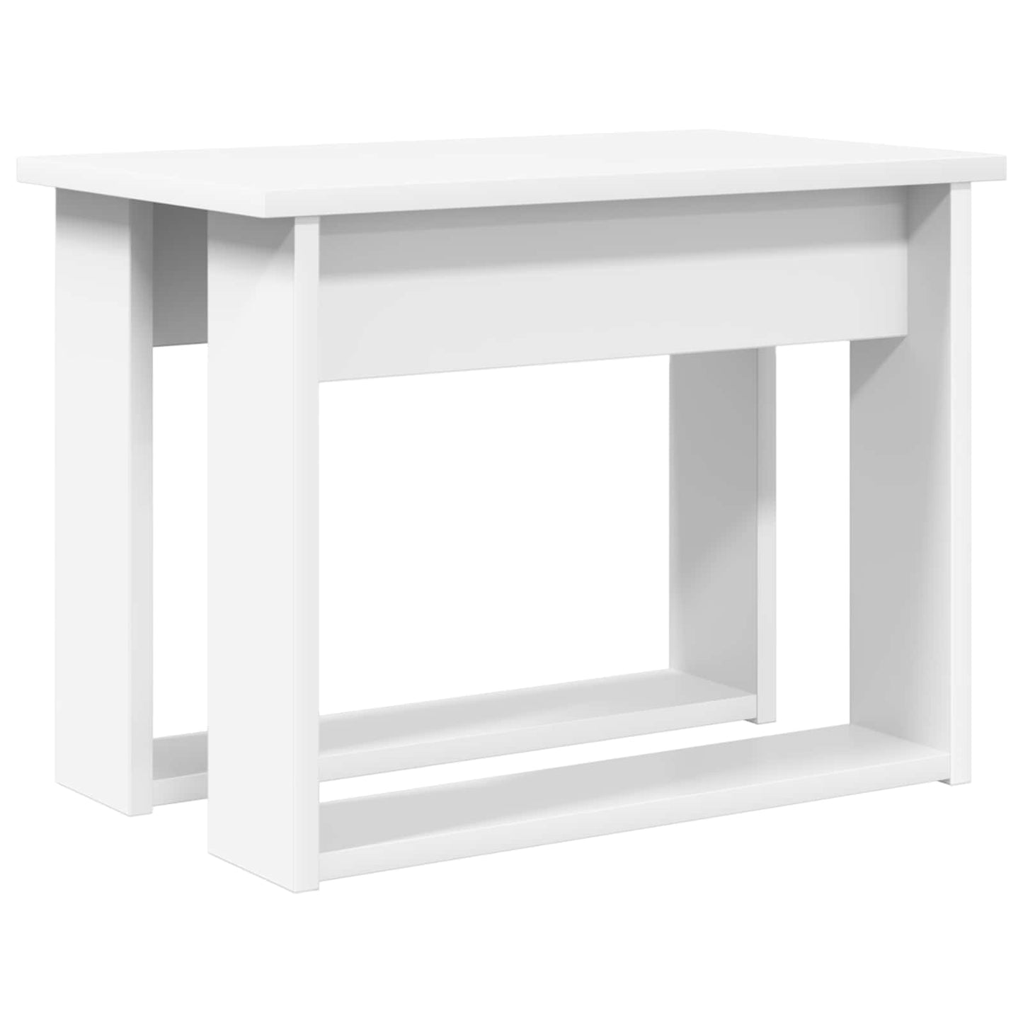 Kaffebord Sett 2 pcs Hvit Konstruert tre