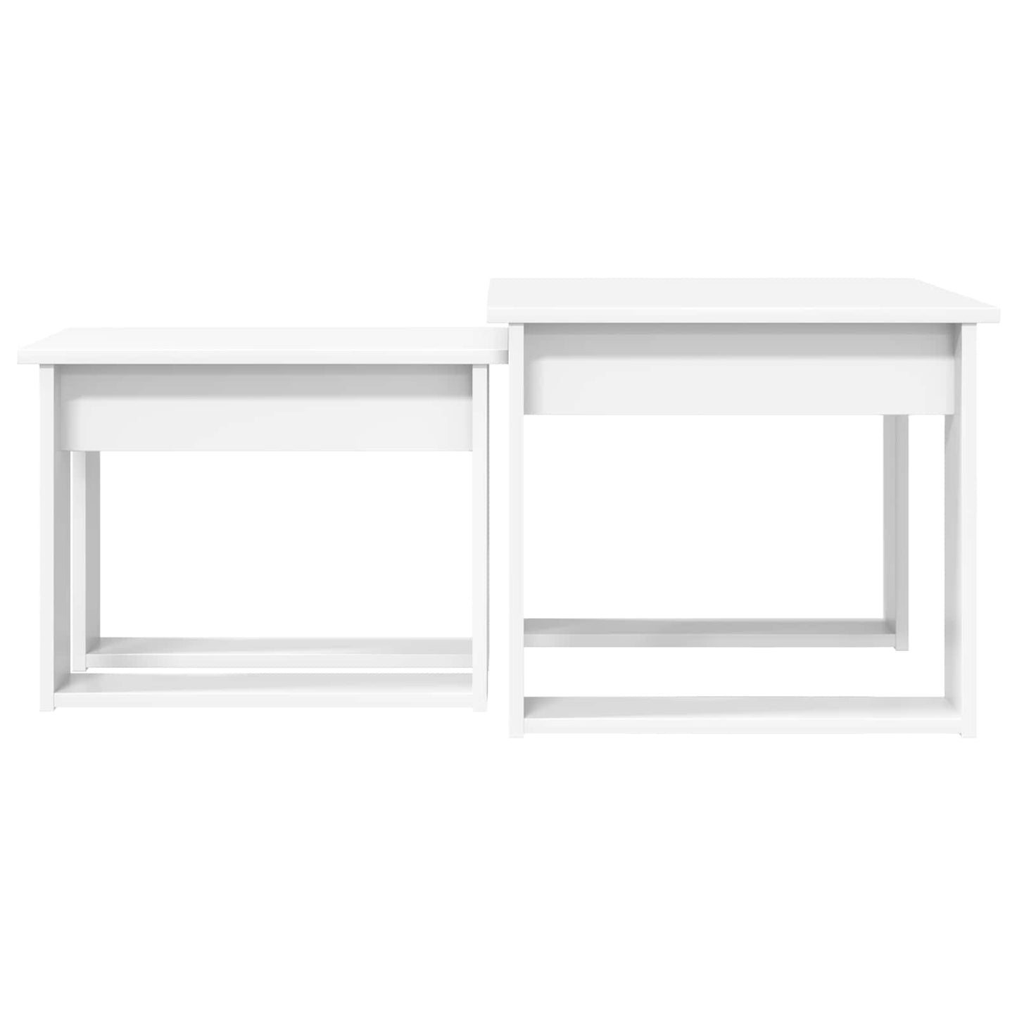Kaffebord Sett 2 pcs Hvit Konstruert tre