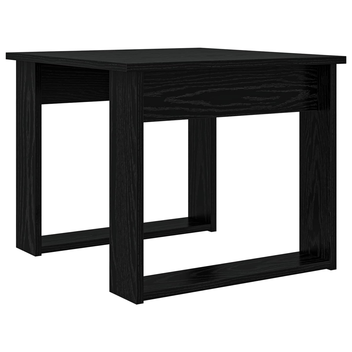 Kaffebord Sett 2 pcs Svart Eik Konstruert tre