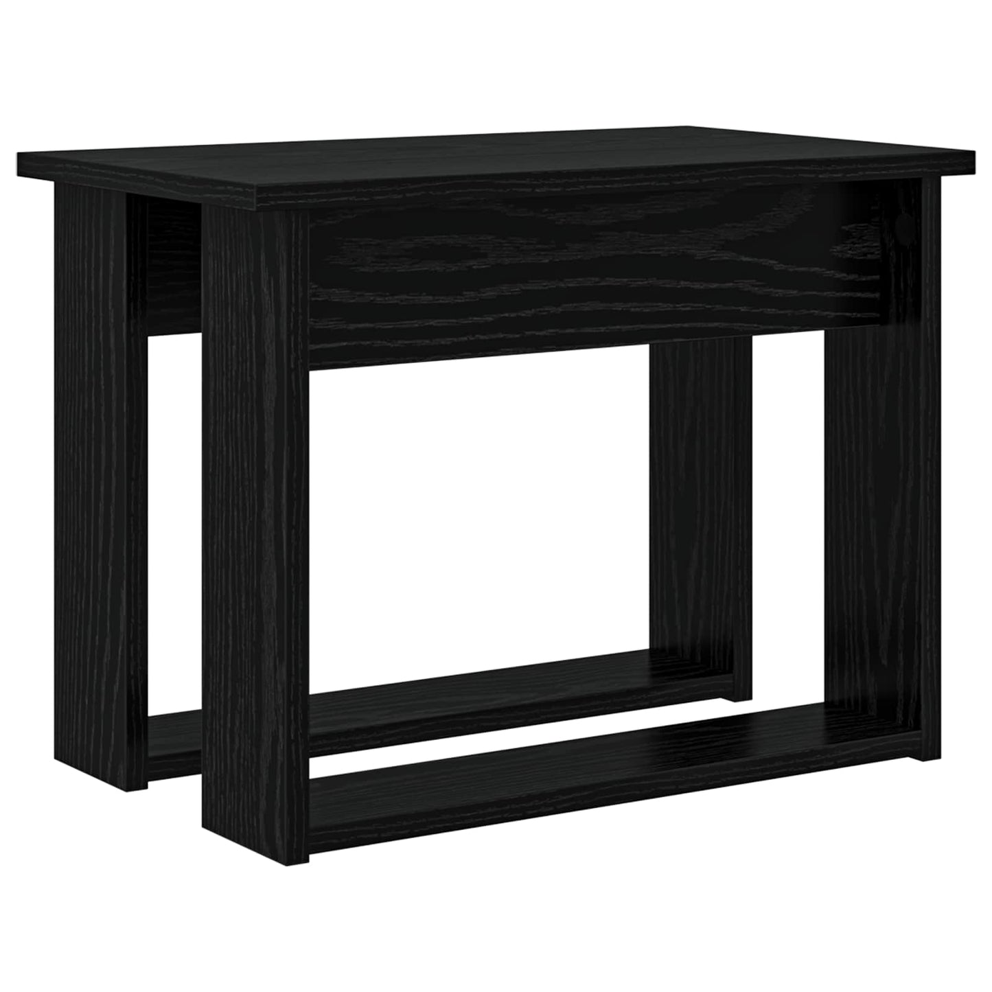 Kaffebord Sett 2 pcs Svart Eik Konstruert tre