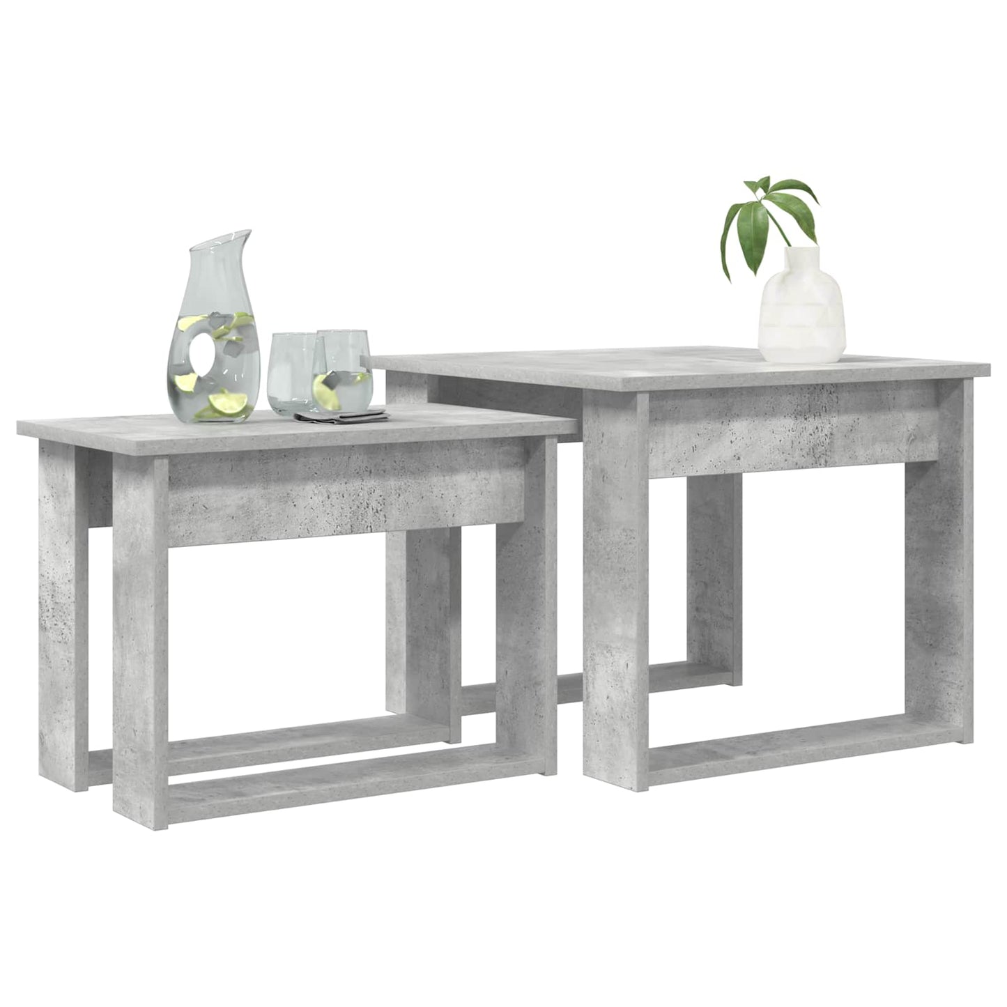 Kaffebord Sett 2 pcs Betonggrå Konstruert tre